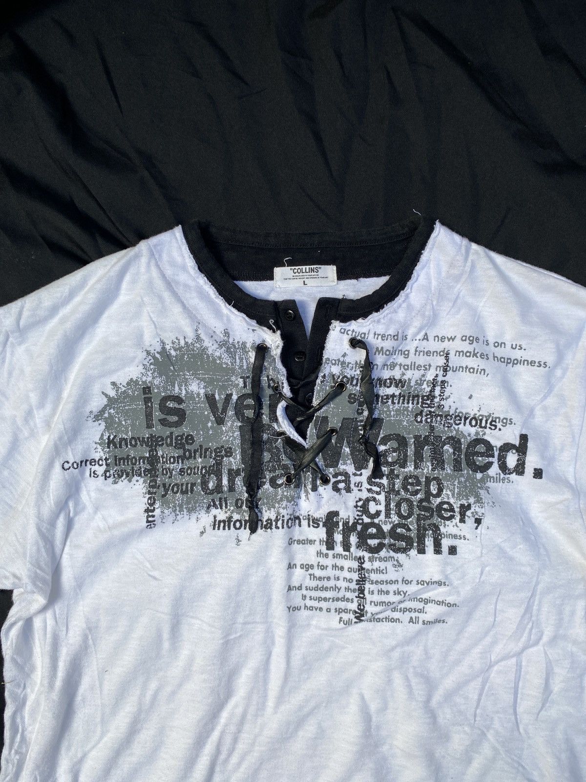 If Six Was Nine Collins Double Layer Gothic Punk Kmrii Style Tee Size US L / EU 52-54 / 3 - 3 Thumbnail