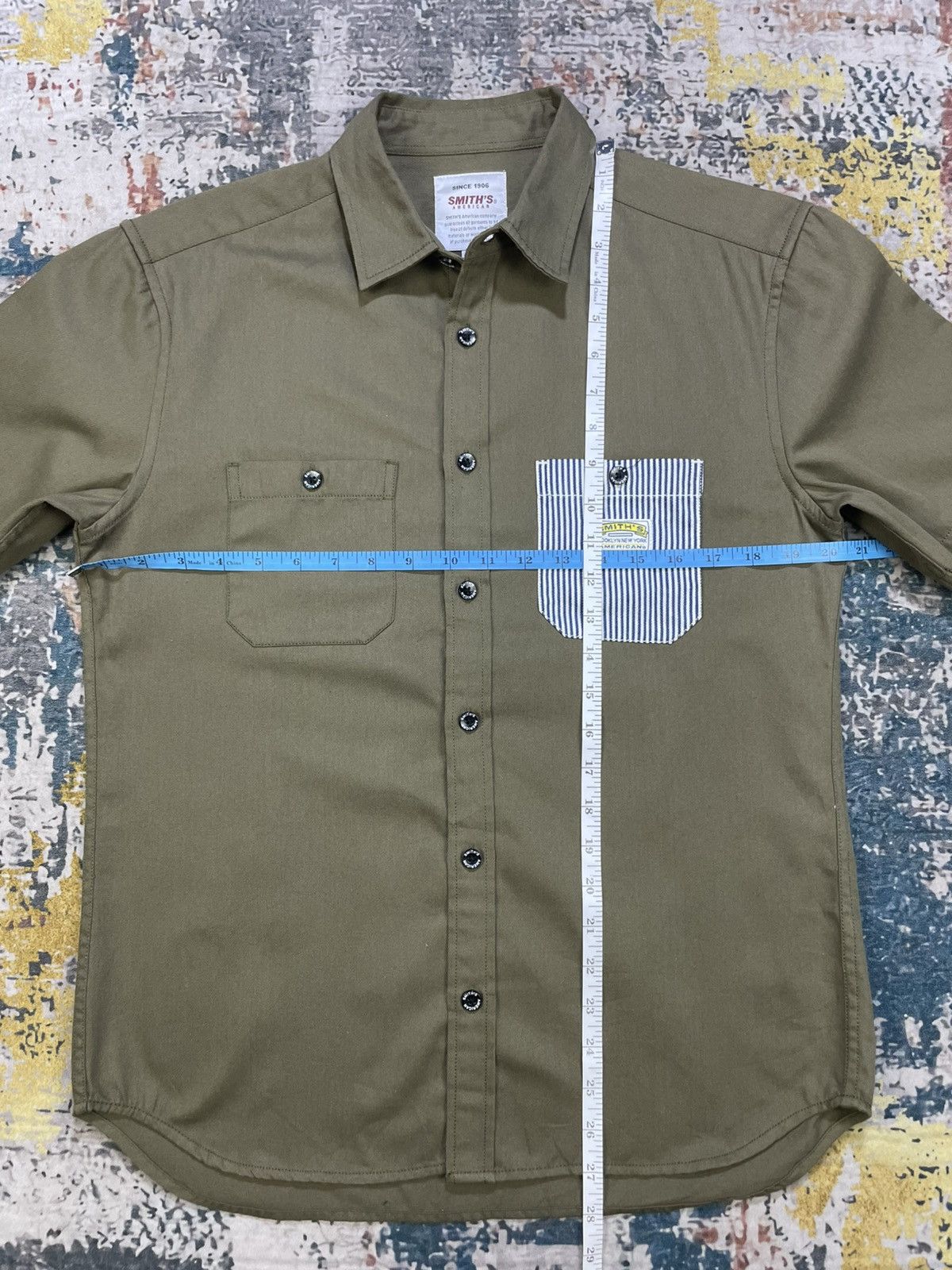 Smith's American Smith’s American Olive Green Twill Work Shirt Size US M / EU 48-50 / 2 - 11 Thumbnail