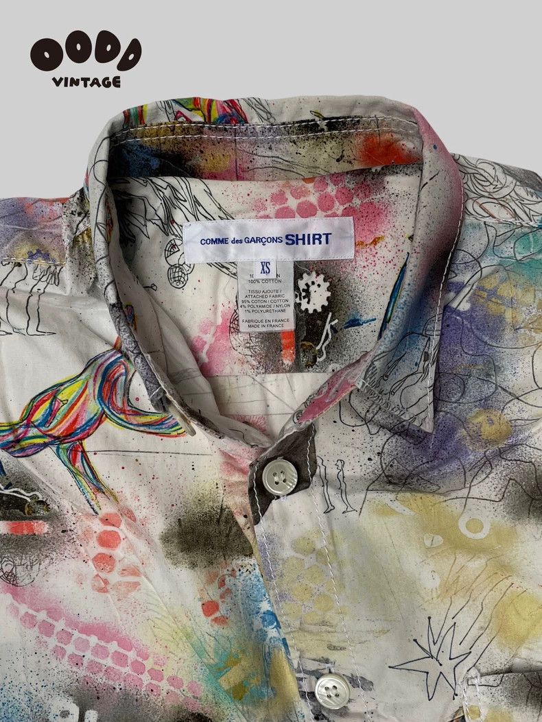 Comme des Garcons Comme des Garcons 16AW Long Graffiti Patchwork Shirt Dress Size XS / US 0-2 / IT 36-38 - 4 Thumbnail