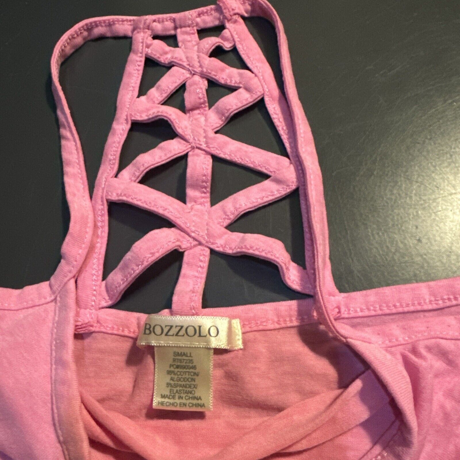 Other Bozzolo Tank Top Strappy Back Panel Pink Size S PILLING BOTT Size S / US 4 / IT 40 - 4 Thumbnail