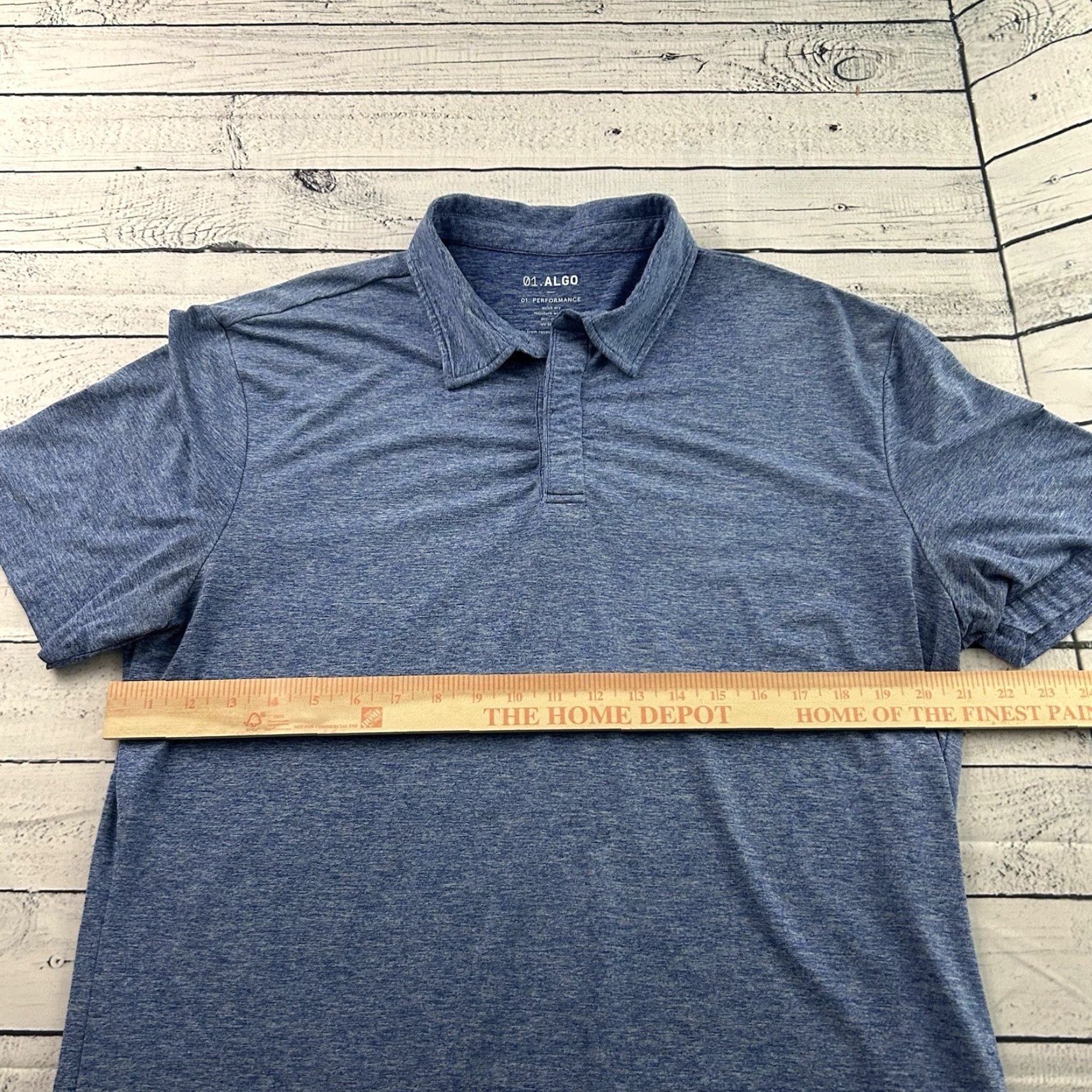 Vintage 01.Algo Performance Short Sleeve Button Front Golf Polo Shirt Men's Large Blue Size US L / EU 52-54 / 3 - 4 Thumbnail