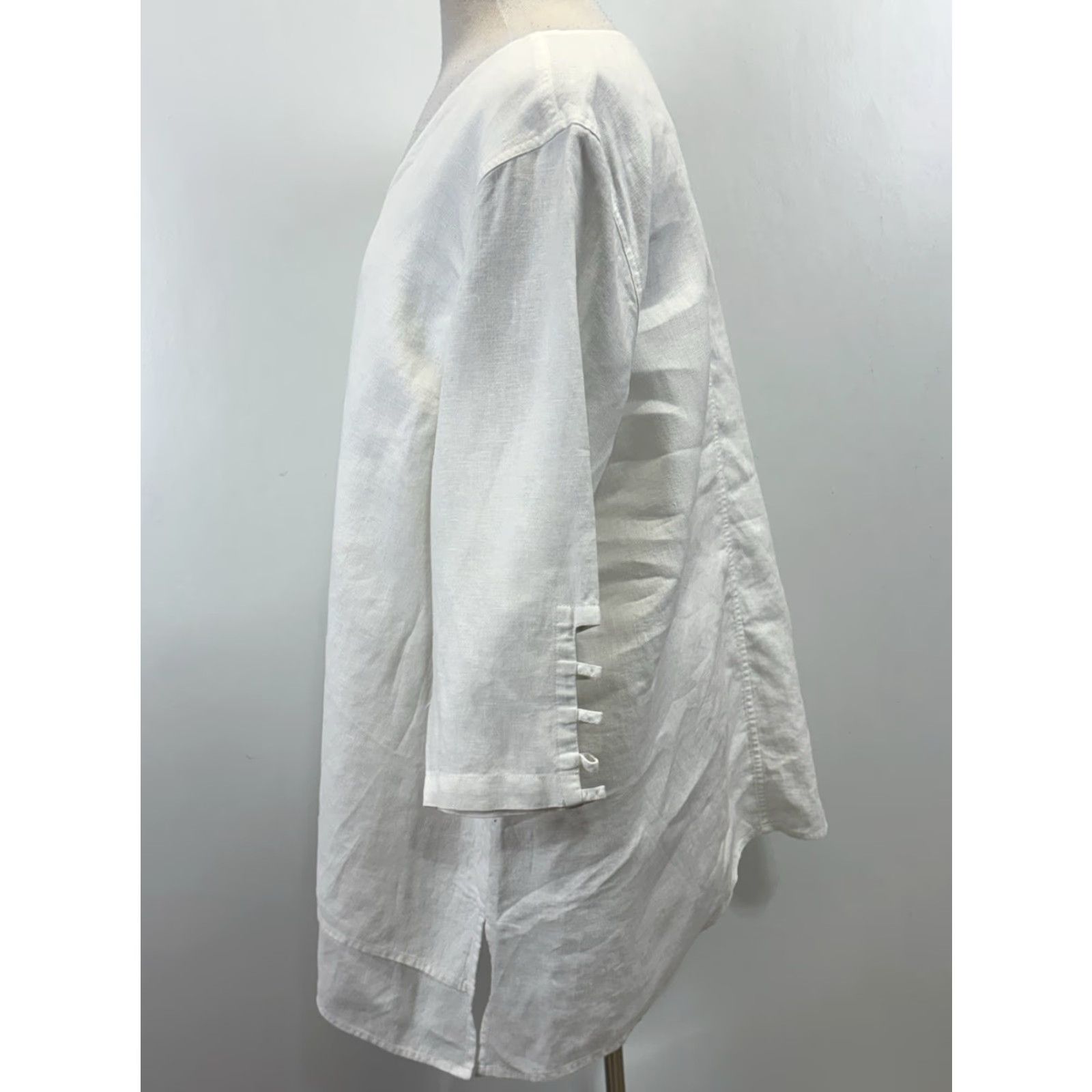 Vintage Ali Miles Linen Tunic Shirt Womens XL White Breathable Lagonlook Coastal Size XL / US 12-14 / IT 48-50 - 2 Thumbnail