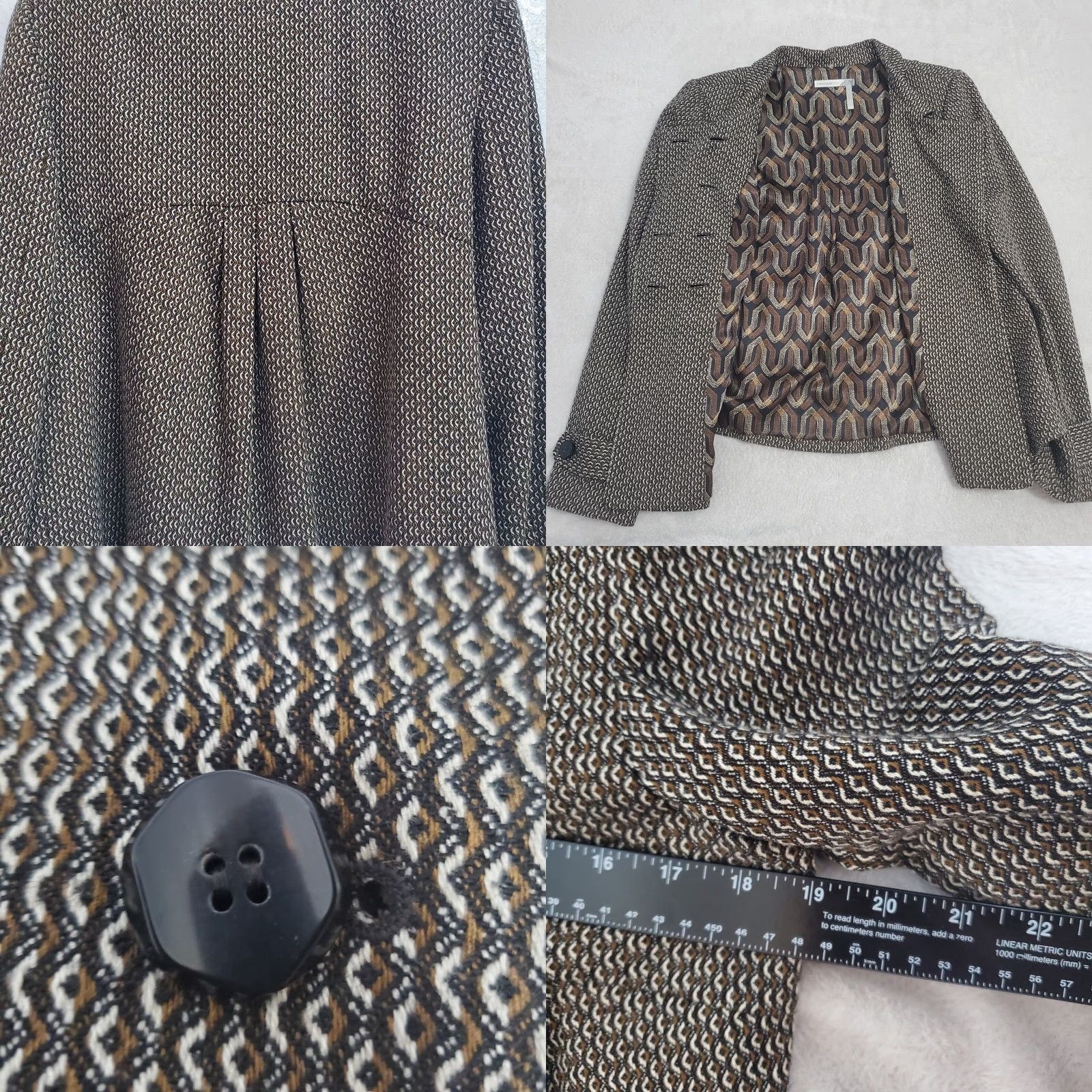 Vintage VINTAGE Classiques Entier Jacket Women L Brown Black Wool Blend Lined Blazer Career Size L / US 10 / IT 46 - 8 Thumbnail