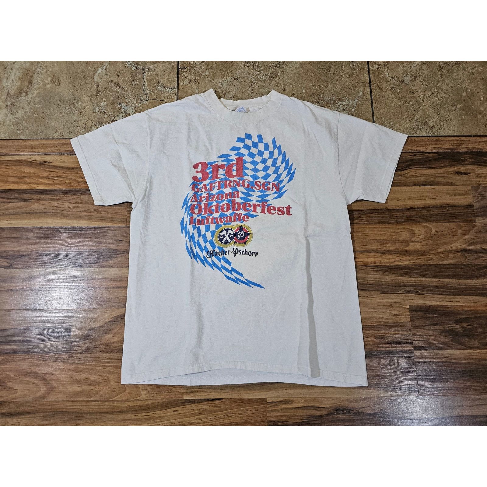 Hanes Oktoberfest Luftwaffe German Air Force T-shirt White Sz L Size US L / EU 52-54 / 3 - 1 Thumbnail