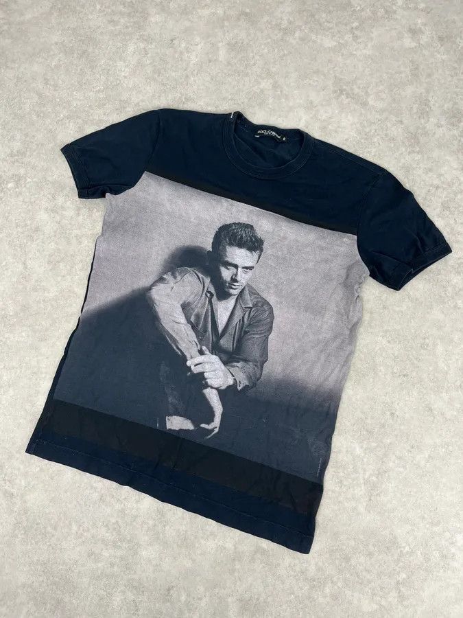 Dolce & Gabbana 2000s Dolce & Gabbana James Dean Navy T-Shirt Size US M / EU 48-50 / 2 - 4 Thumbnail