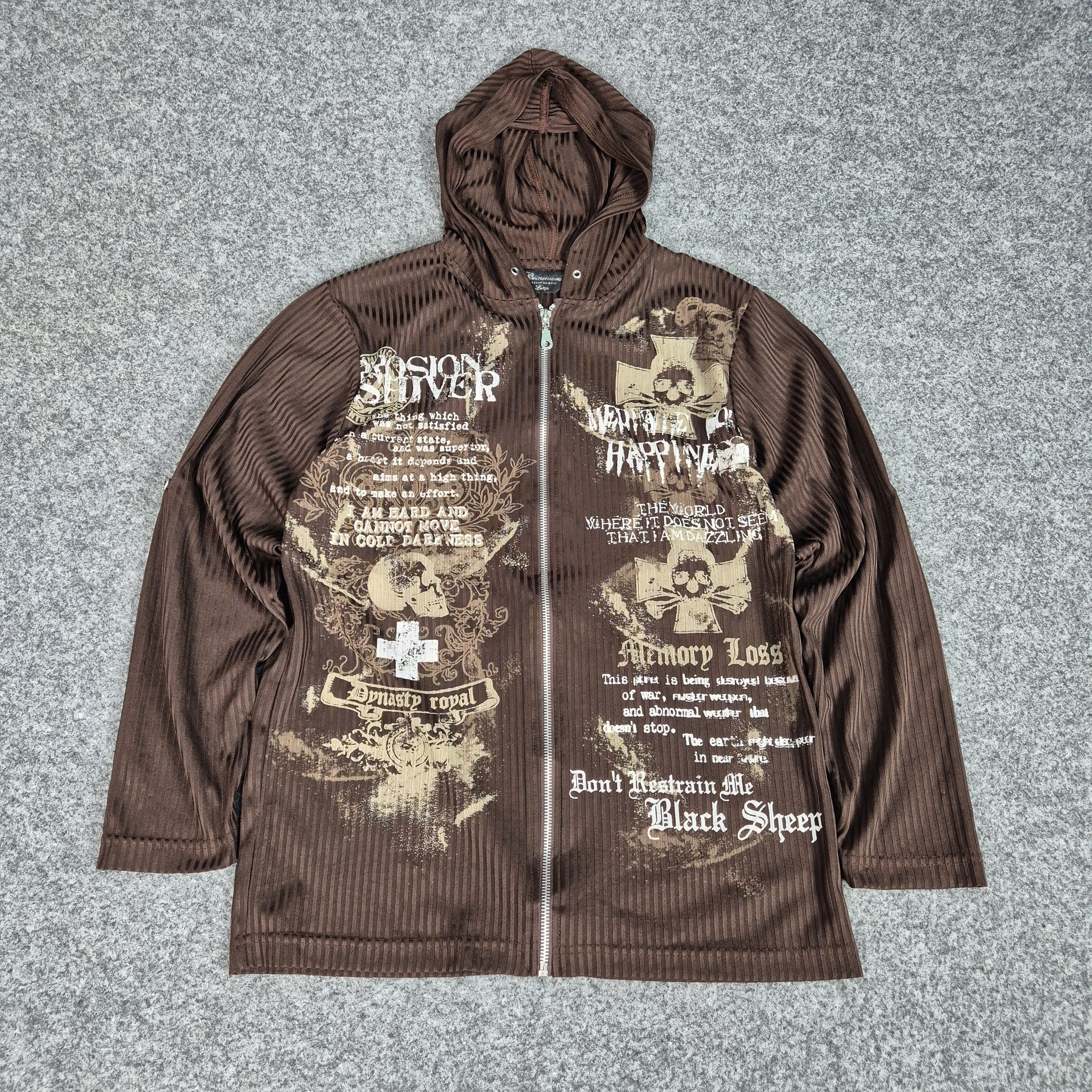 Japanese Brand Beaumere poem gothic nylon zip hoodie Size US L / EU 52-54 / 3 - 1 Thumbnail