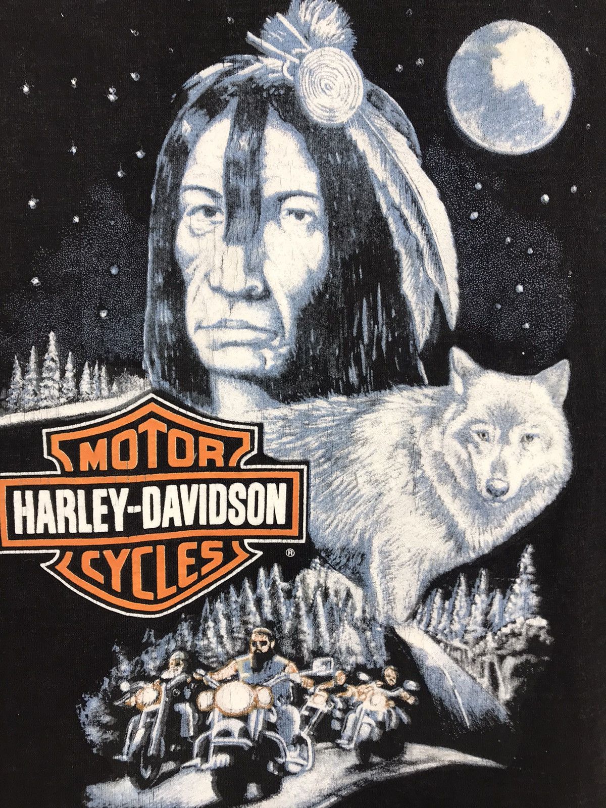Vintage Vintage Harley Davidson Licensed Big Logo Indian Printed Tee Size US L / EU 52-54 / 3 - 3 Thumbnail
