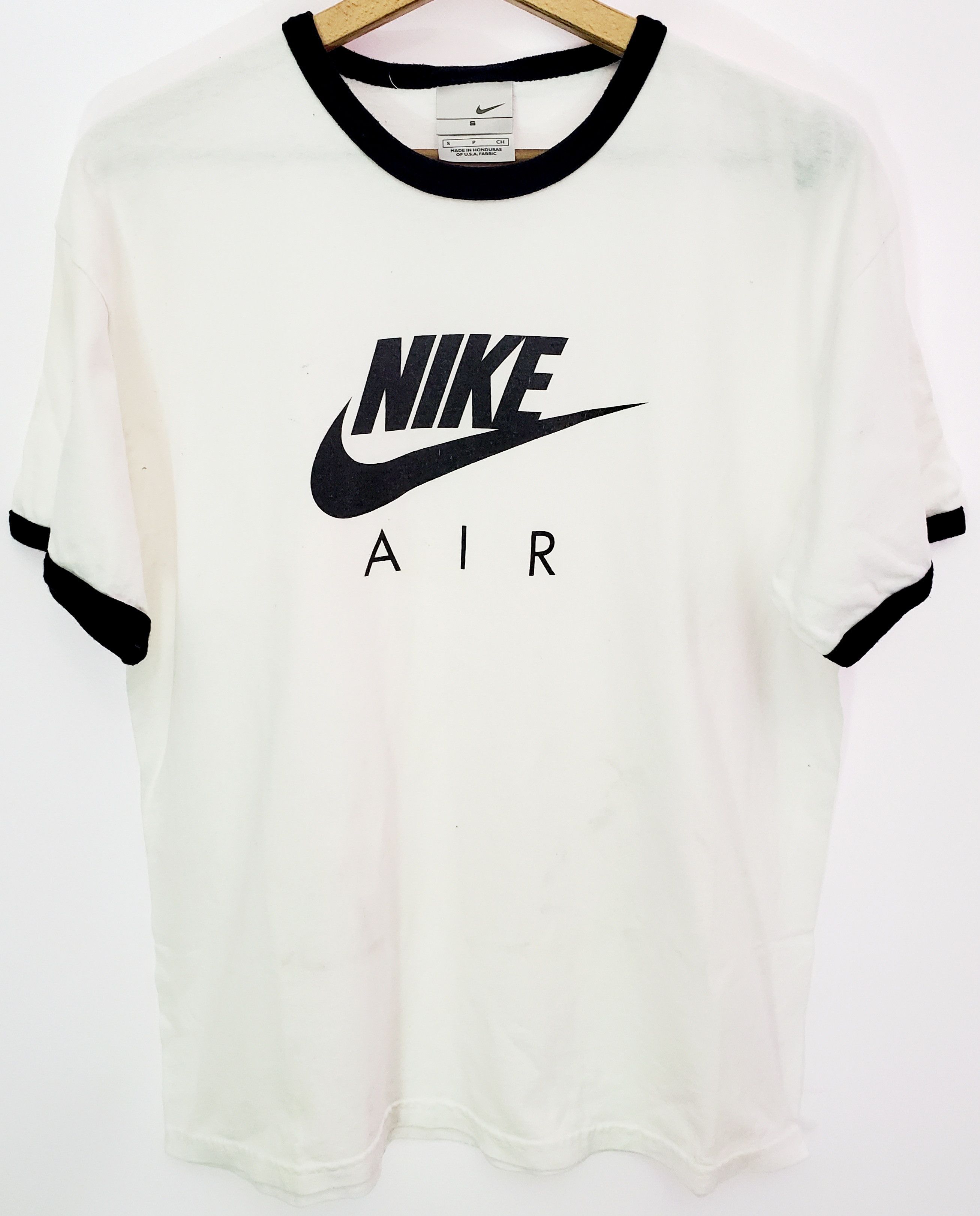 Nike × Vintage Vintage Y2K Nike Air Logo Black & White Tshirt size M Size US M / EU 48-50 / 2 - 1 Thumbnail