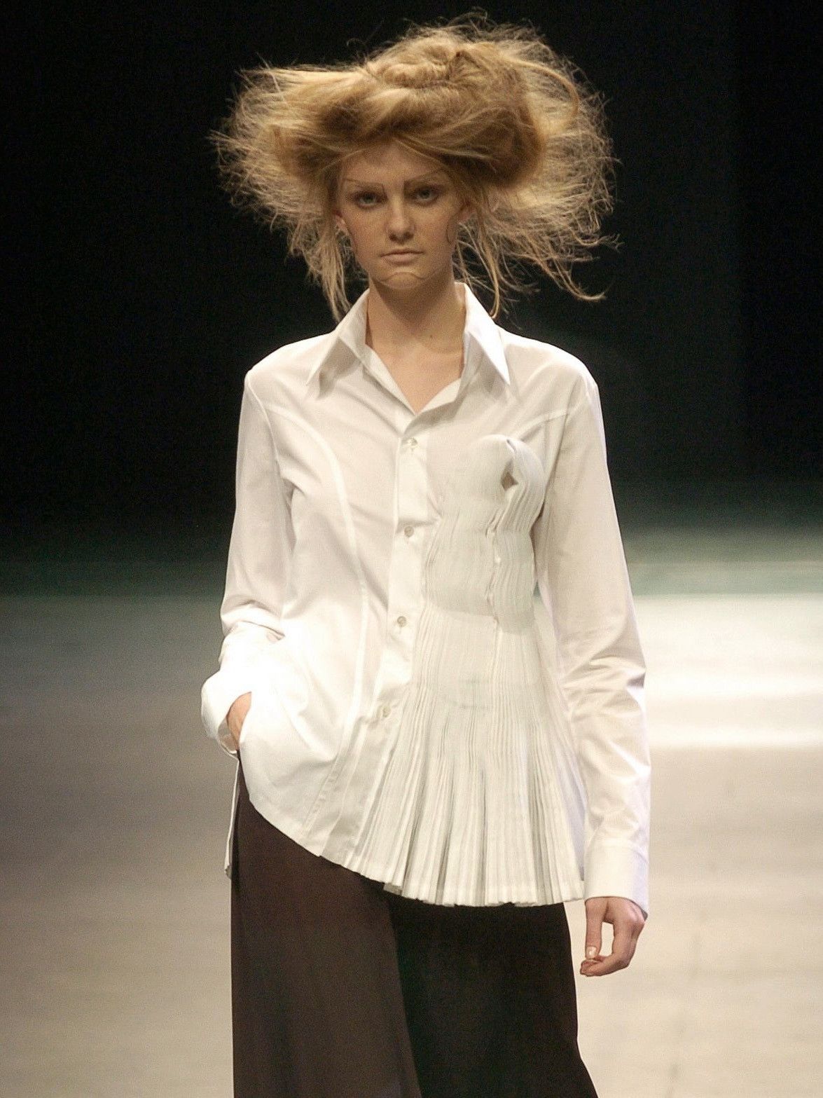 Yohji Yamamoto S/S 05 NWT YYPF Pleated Shirt Size S / US 4 / IT 40 - 1 Thumbnail