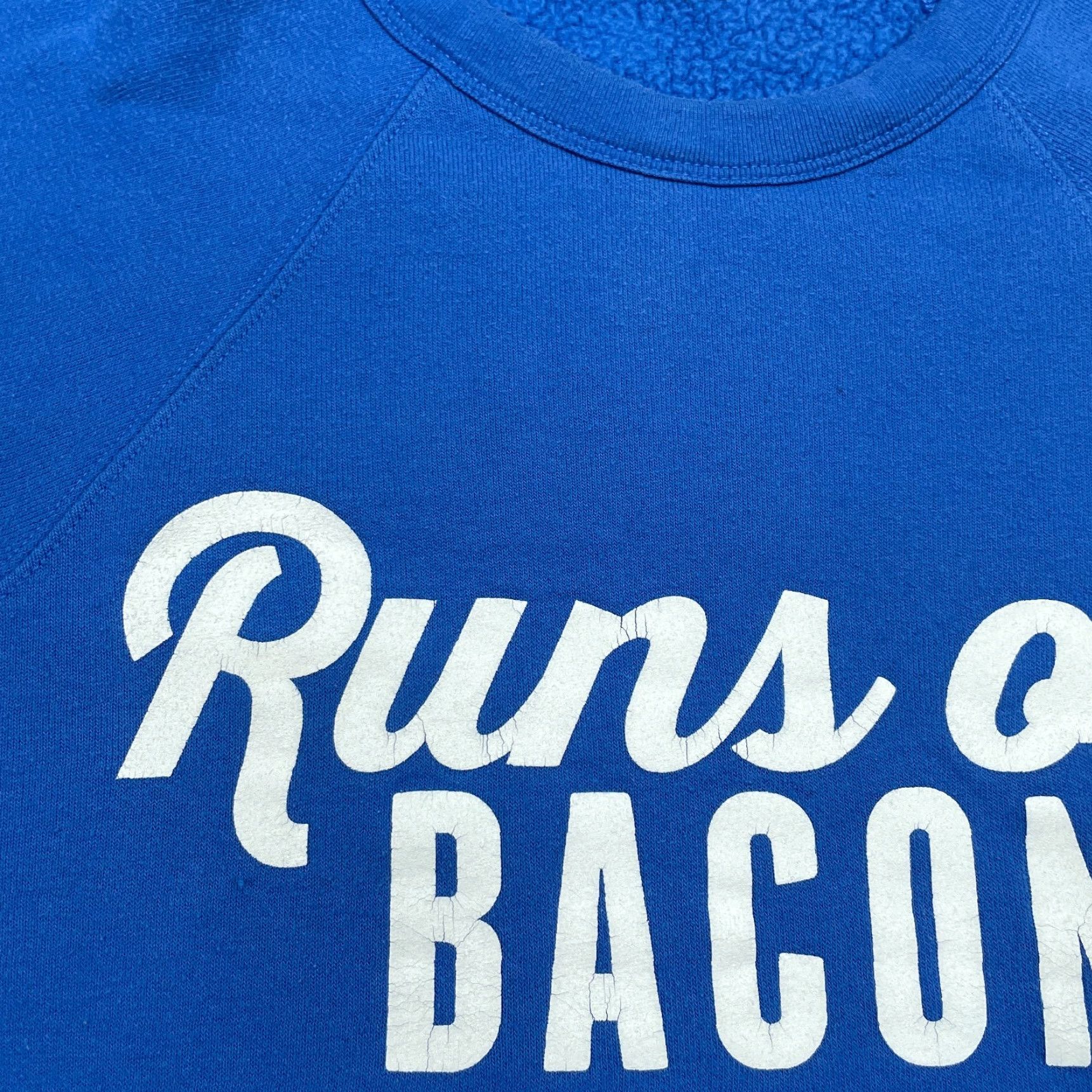 Vintage VINTAGE Bacon Sweatshirt Mens Large Blue Pullover Joke Comedy Meat Adult 90s Size US L / EU 52-54 / 3 - 4 Thumbnail