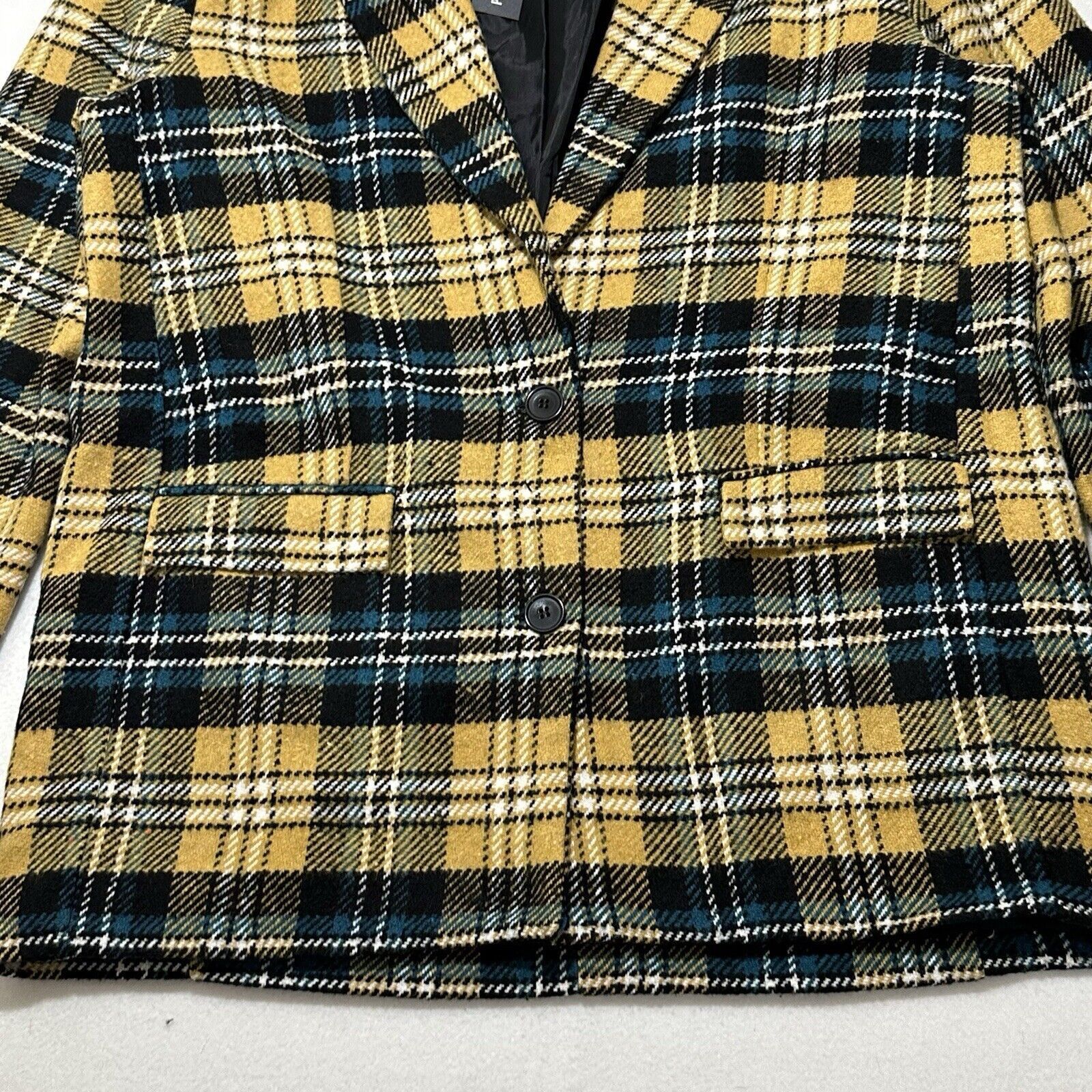 Other PrettyLittleThing Yellow Check Print Wool Blazer 8 Jacket Size M / US 6-8 / IT 42-44 - 3 Thumbnail
