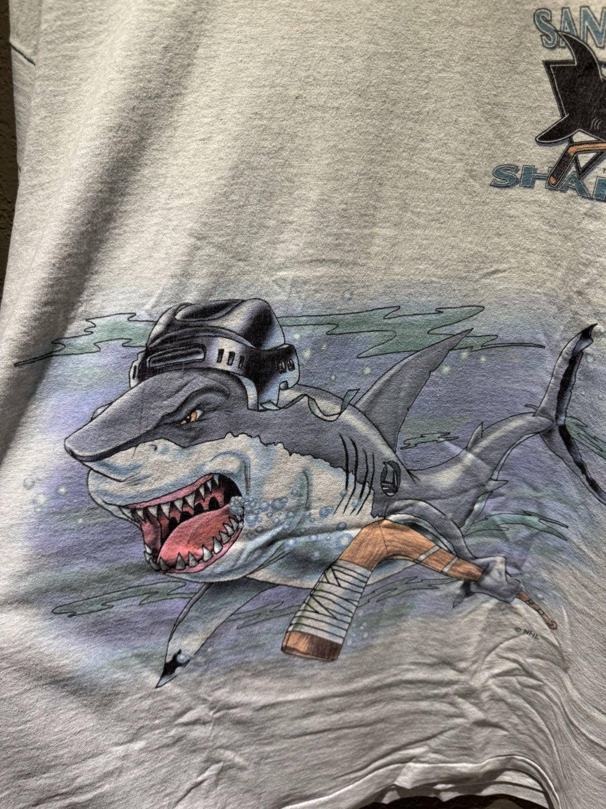 Salem Sportswear Vintage Salemsportsware San Jose Sharks Tee XL Grey Printed Size US XL / EU 56 / 4 - 2 Thumbnail
