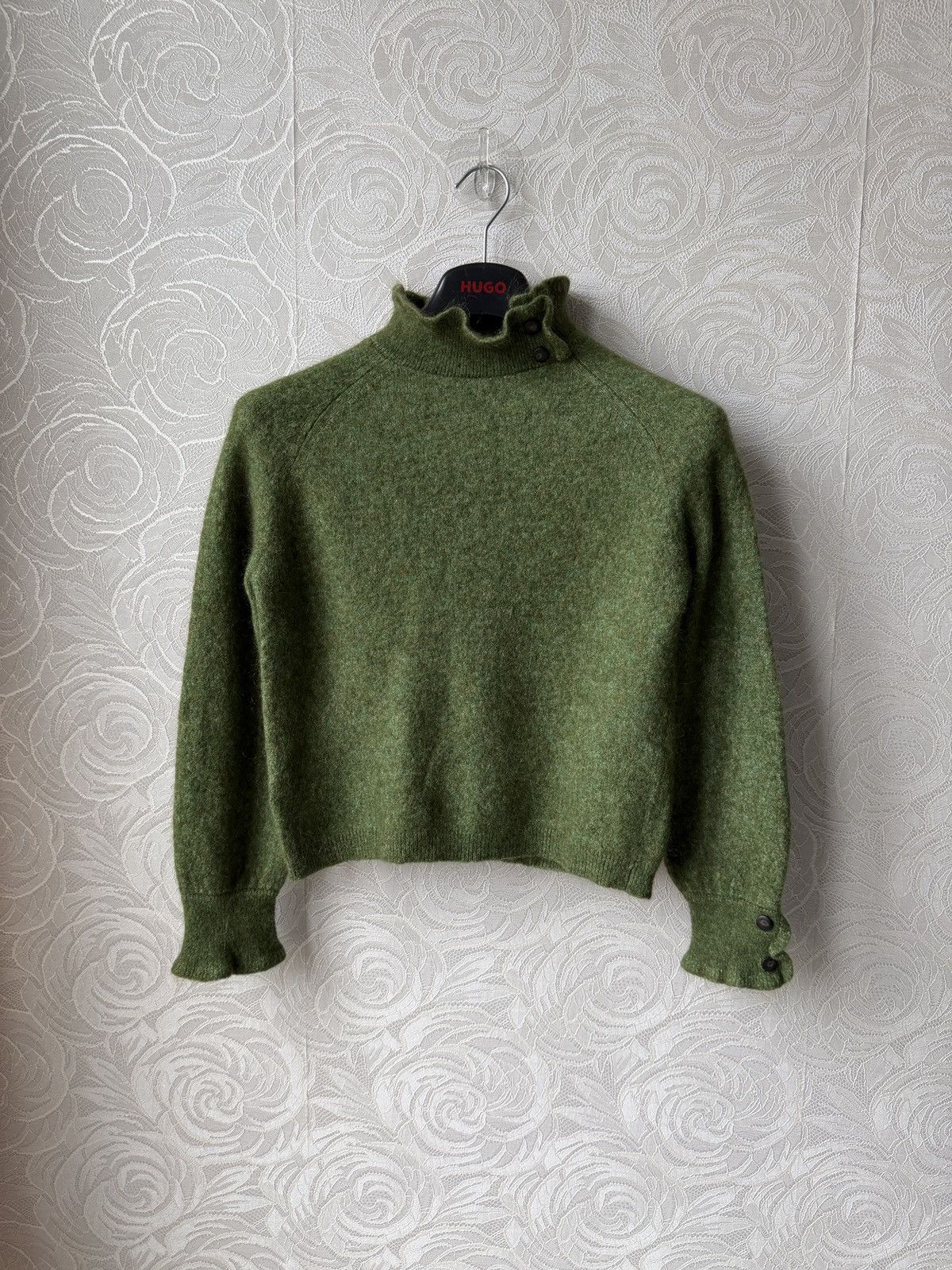 Sezane La Maille Sezane Green Merino Mohair Blend Sweater Luxury Size XS / US 0-2 / IT 36-38 - 2 Thumbnail