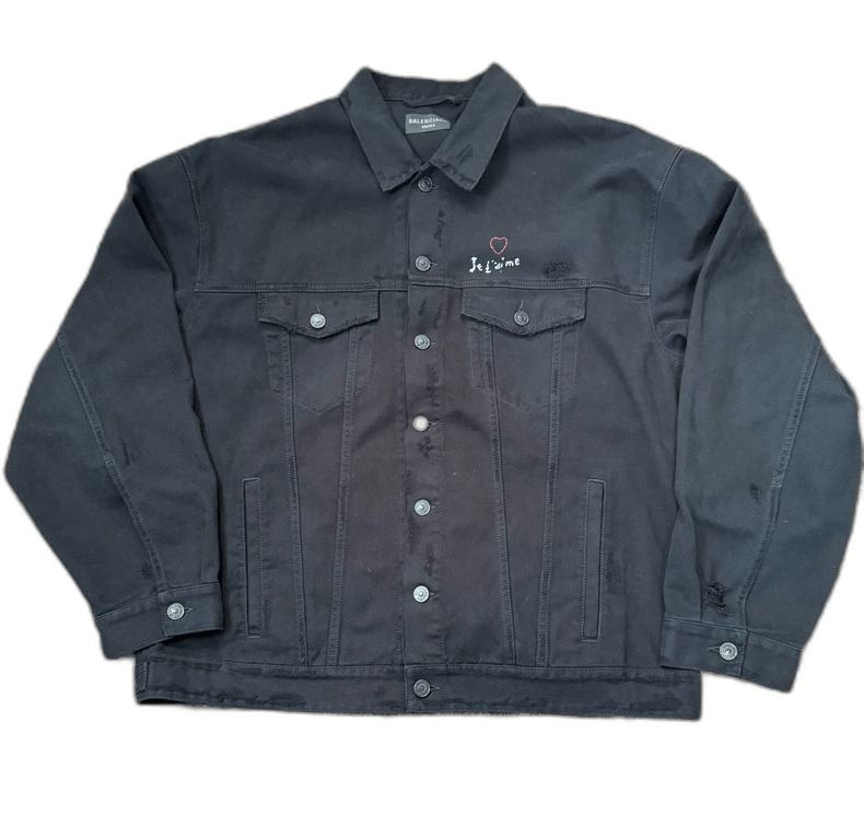 Balenciaga Balenciaga Valentine Embroidered Denim Jacket Size US XS / EU 42 / 0 - 1 Thumbnail