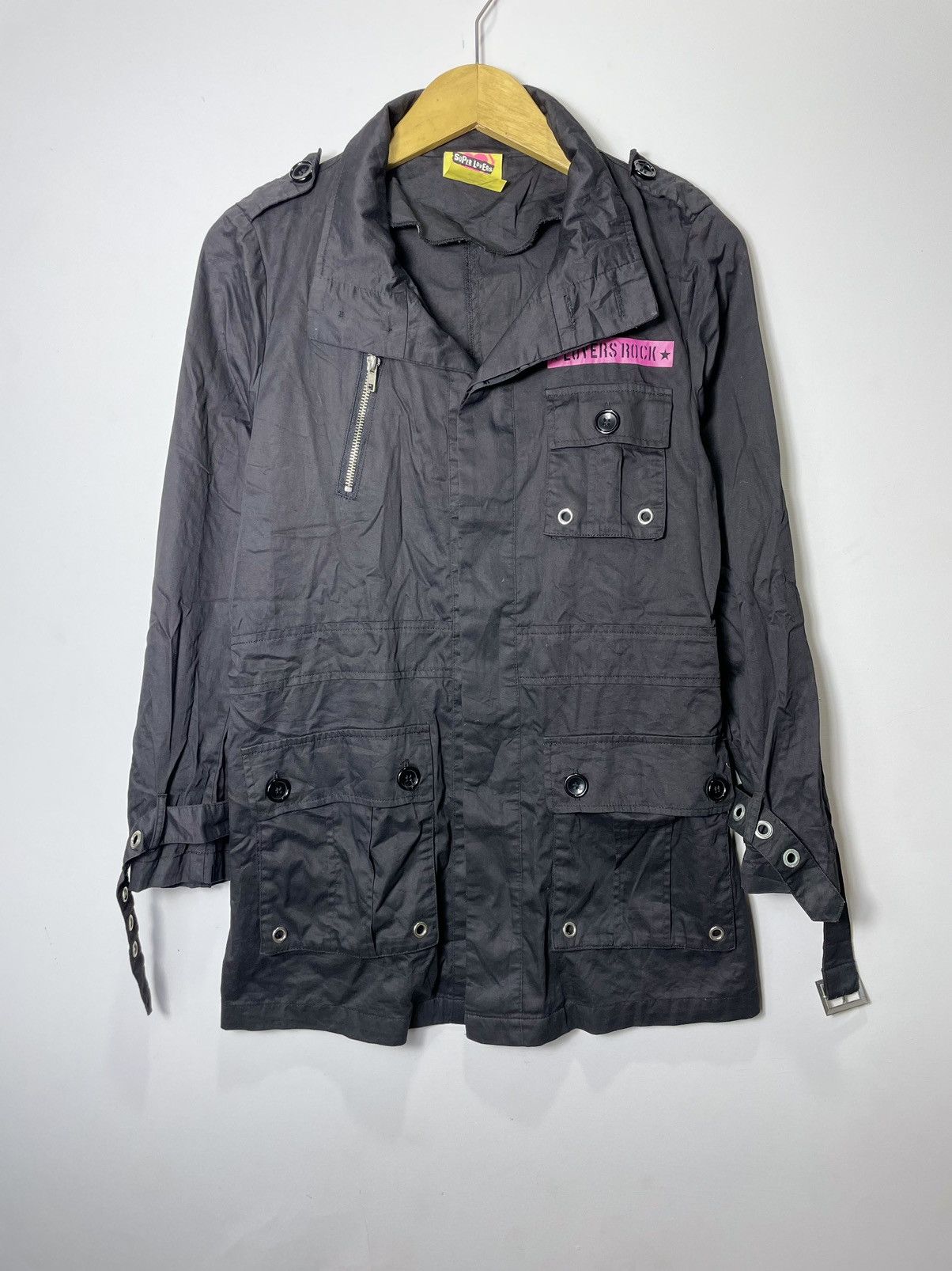 image of Hysteric Glamour x Lovers Rock Superlovers-Japanese Parkas Flight Jacket Bondage Punk Style in Blac
