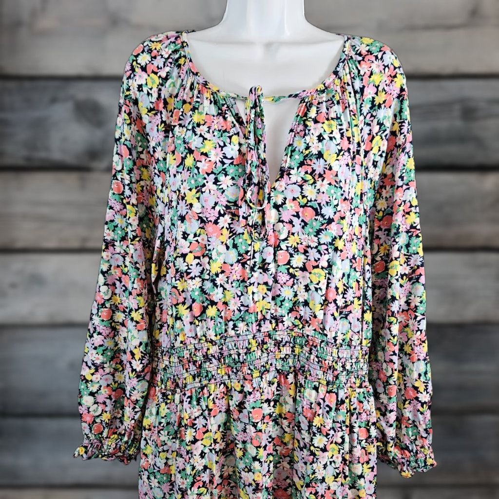 Gap Gap Womens Dress XL Pink Floral Long Sleeve A-Line Vintage No Size XL / US 12-14 / IT 48-50 - 1 Thumbnail