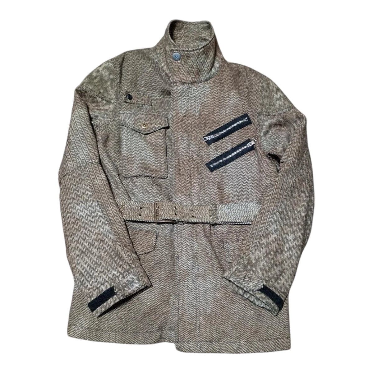 Japanese Brand PPFM Herringbone Utility Jacket with Zip Chest Pockets Size US M / EU 48-50 / 2 - 1 Thumbnail