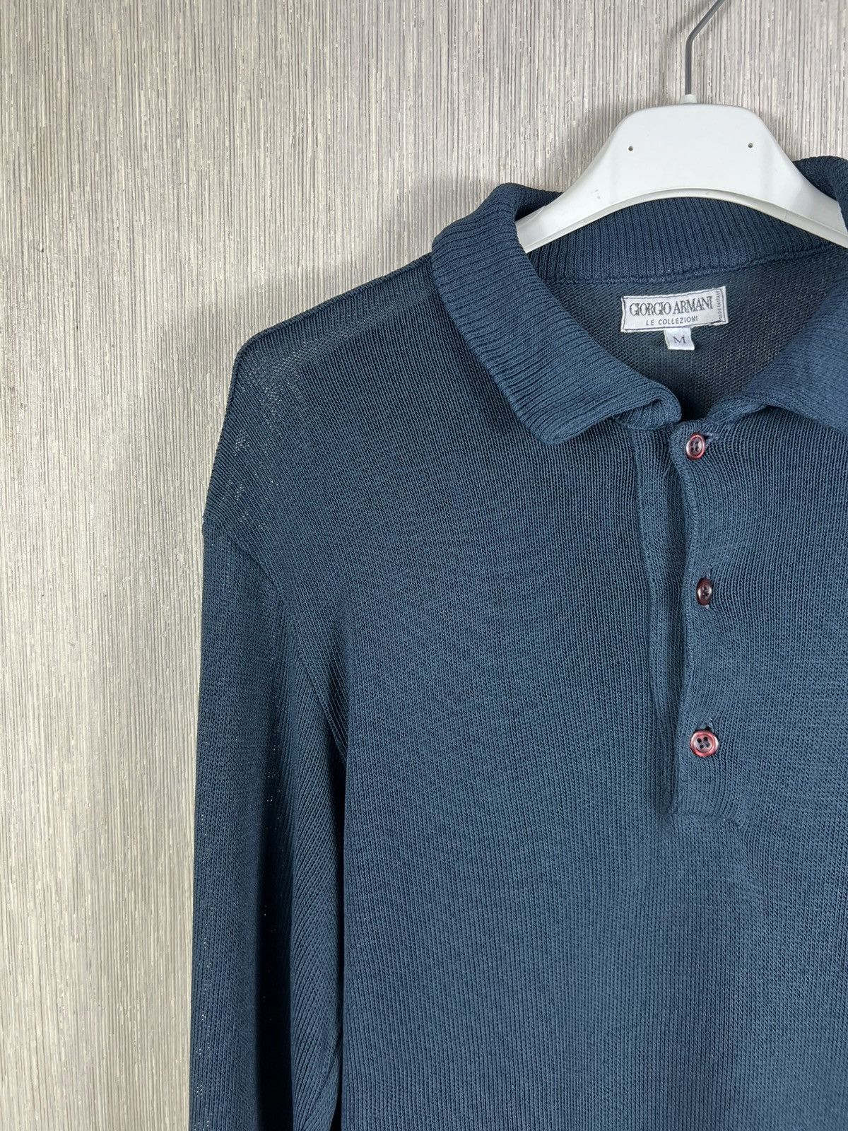 Giorgio Armani Archival Giorgio Armani vintage mesh rayon knit sweater polo Size US M / EU 48-50 / 2 - 5 Thumbnail