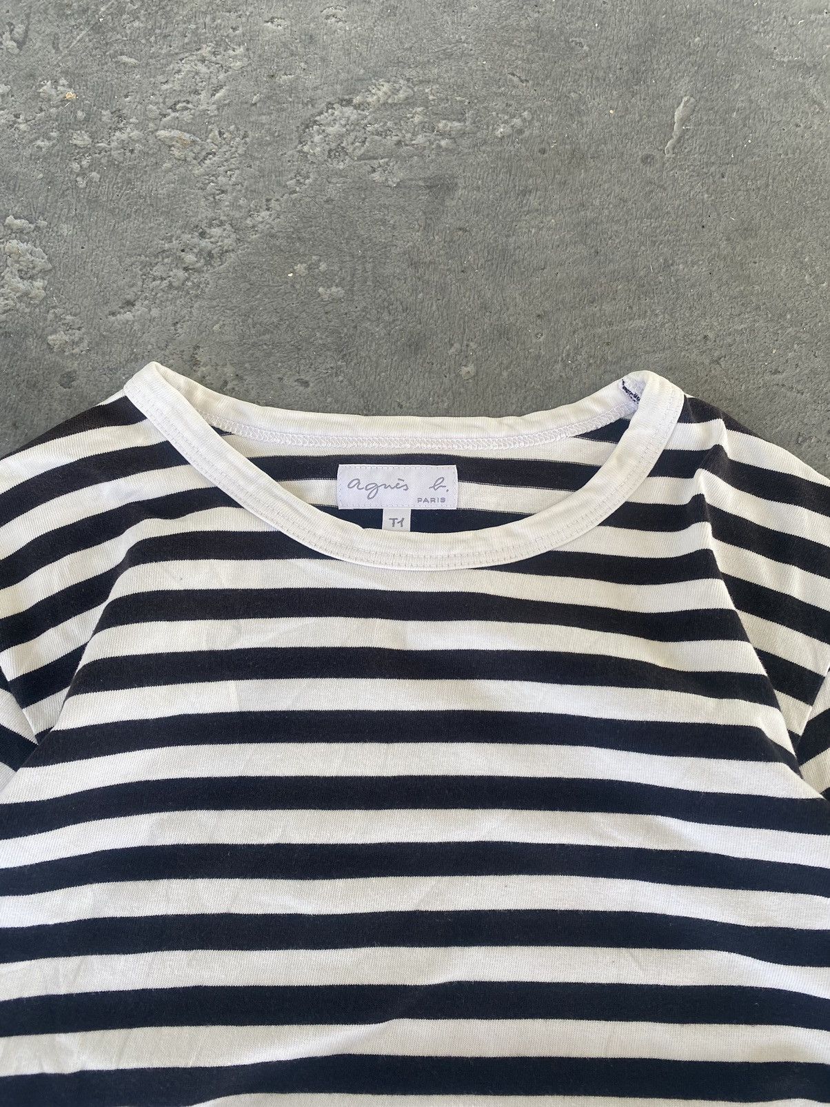 Designer × Japanese Brand × agnes b. Vintage Agnes B Stripes Ls Shirt Size S / US 4 / IT 40 - 4 Thumbnail