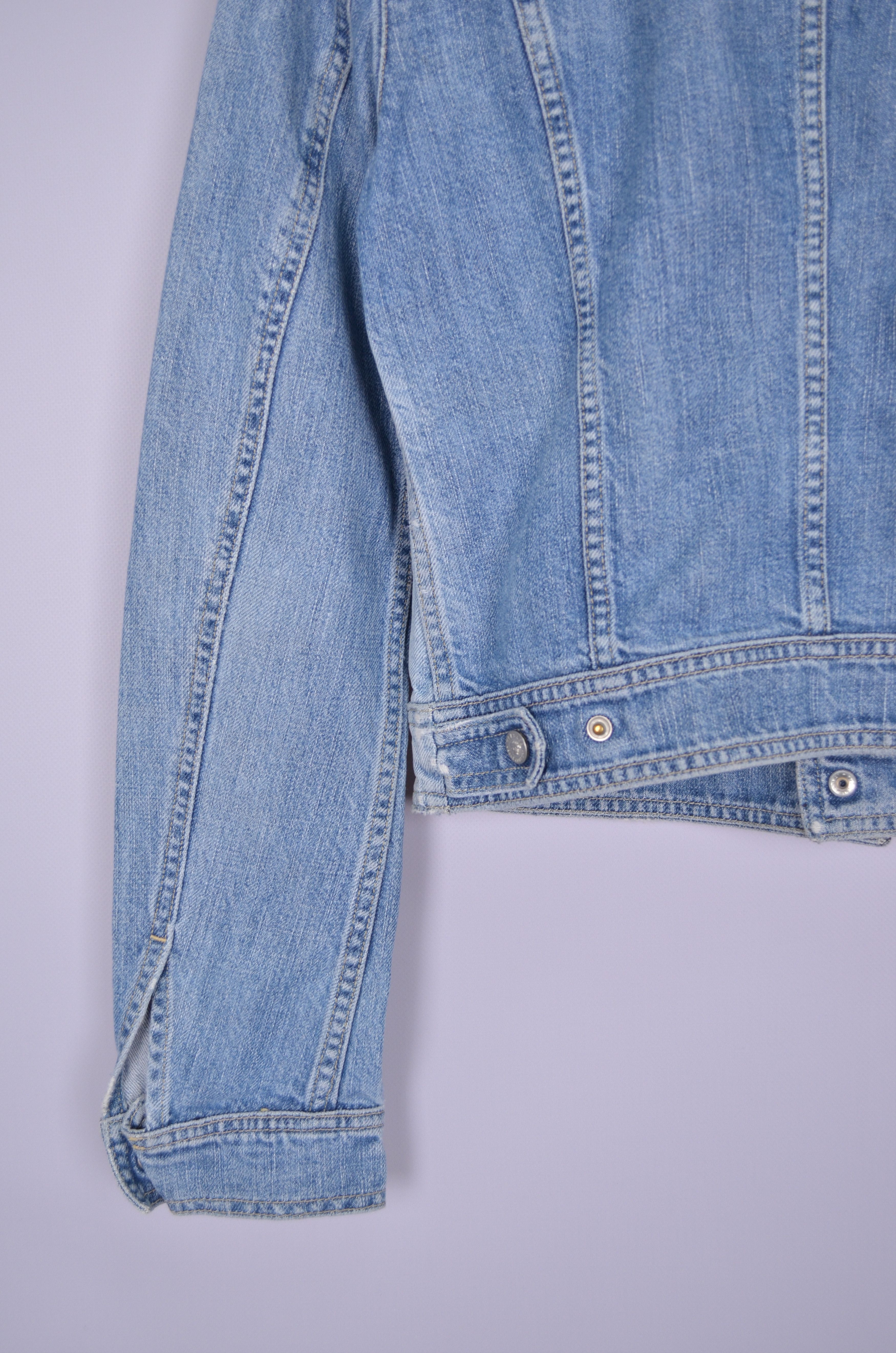 Designer × Versace × Vintage Versace Jeans White Blue Denim Jacket Big Logo Size XS Size XS / US 0-2 / IT 36-38 - 10 Thumbnail