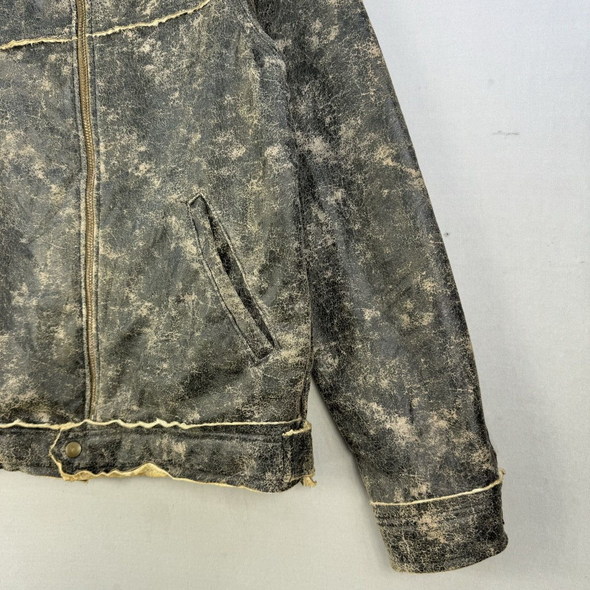 Japanese Brand Vintage Albe Trashed Synthetic Leather Jacket Size US S / EU 44-46 / 1 - 3 Thumbnail
