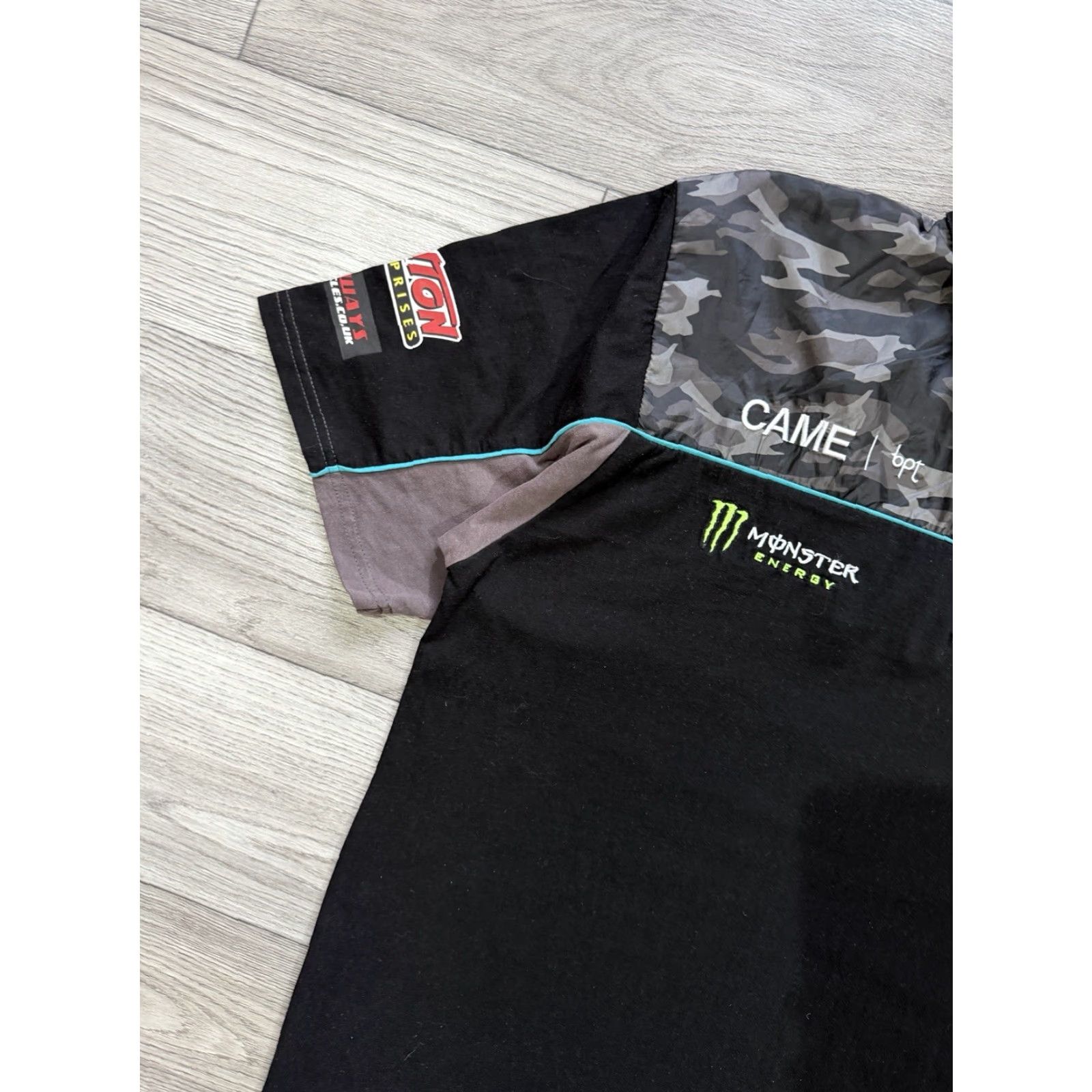 Vintage Team Traction Control Polo Shirt Jersey Black XL Men Size US XL / EU 56 / 4 - 4 Thumbnail