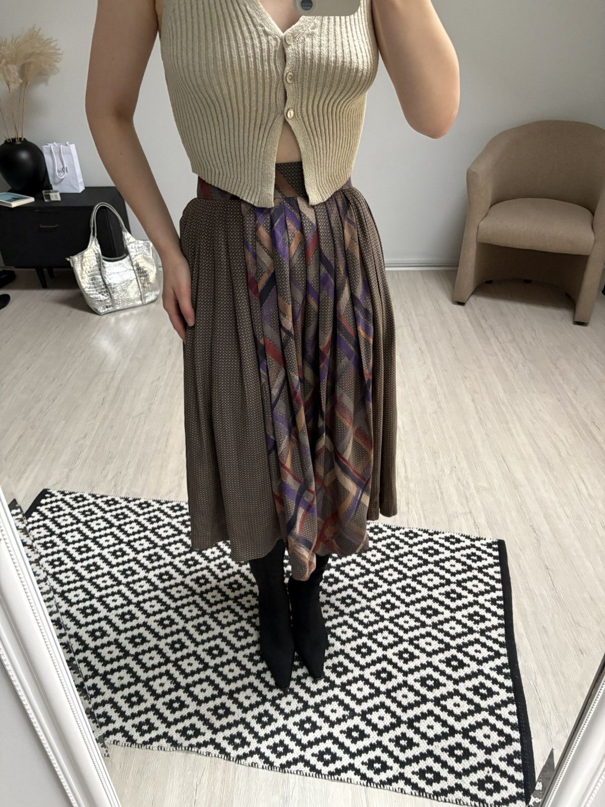 Other Vintage JEAN PATOU Boutique Paris Silk Skirt 70s Size 40 Size 28" / US 6 / IT 42 - 2 Thumbnail
