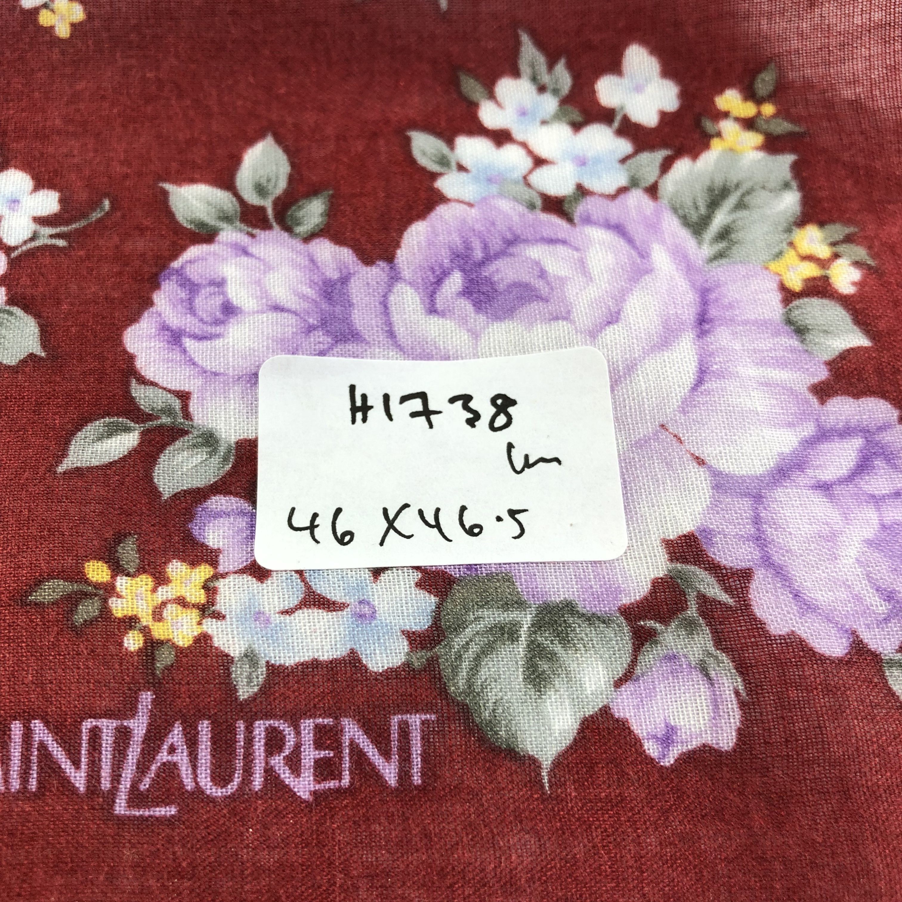 Vintage × Yves Saint Laurent YSL Hand Rolled Handkerchief Neckerchief Bandana H1738 Size ONE SIZE - 6 Thumbnail
