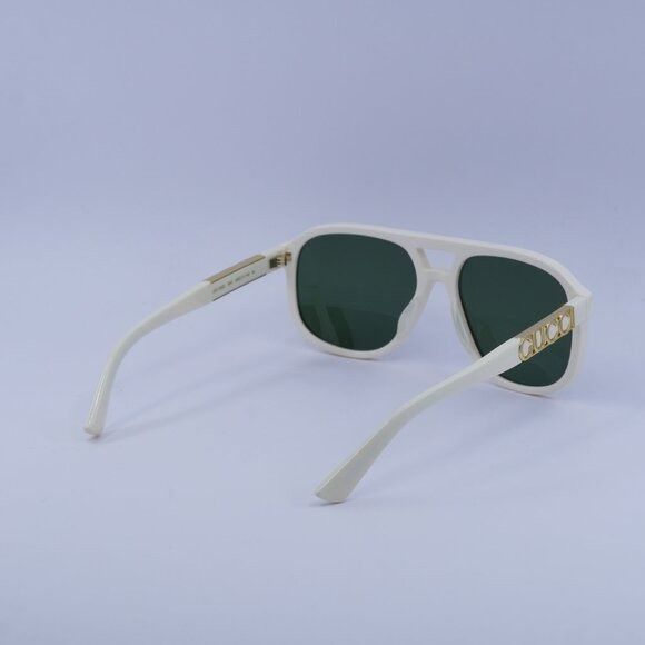 Gucci Gucci GG1188S 005 Sunglasses Ivory Aviator Frame, Green Size ONE SIZE - 9 Thumbnail