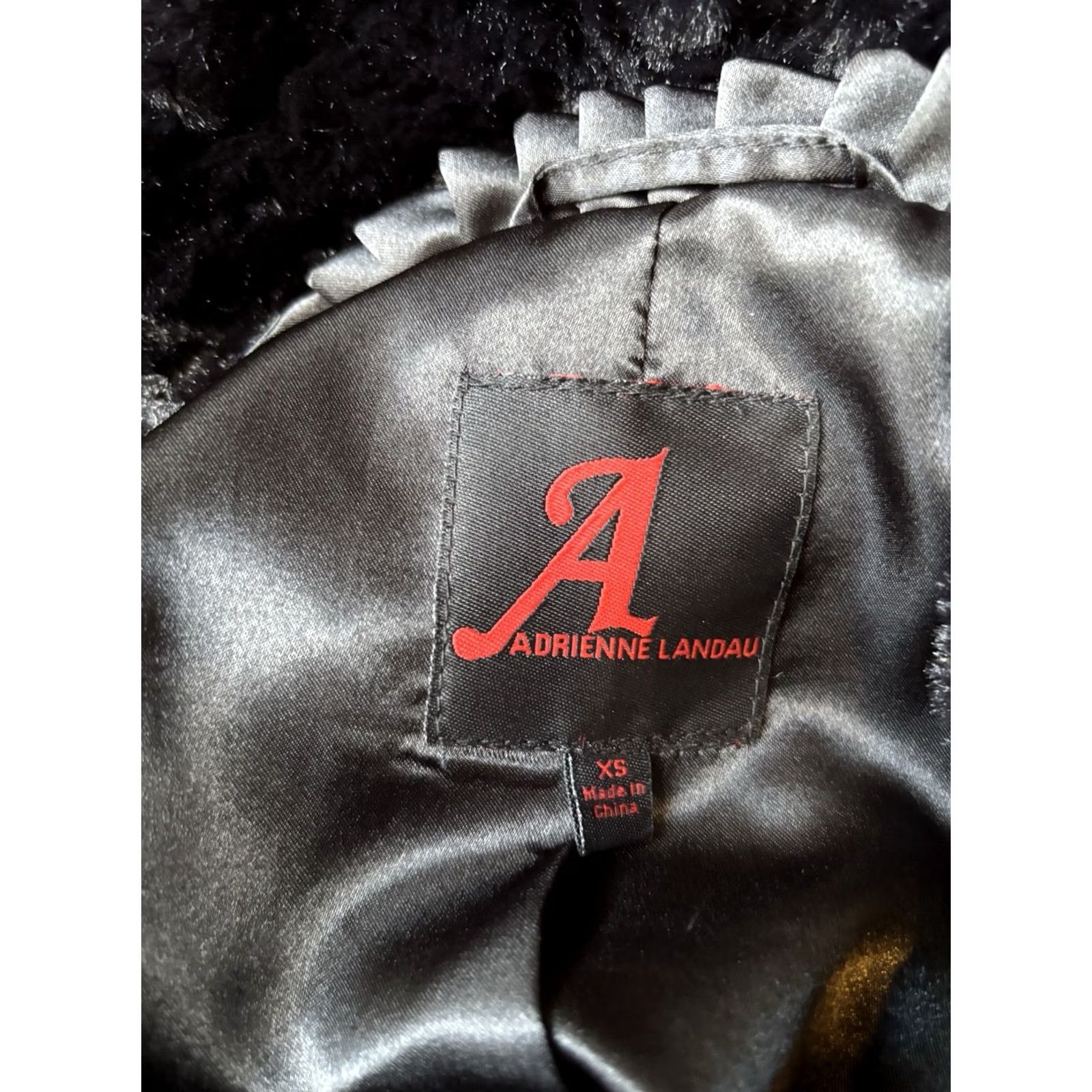 Vintage Adrienne Landau Faux Fur Turtleneck Shawl Sweater Women's XS Black Shawl 90s Pockets Zipper Overcoat Casual Reserved Relaxed Size XS Size XS / US 0-2 / IT 36-38 - 2 Thumbnail