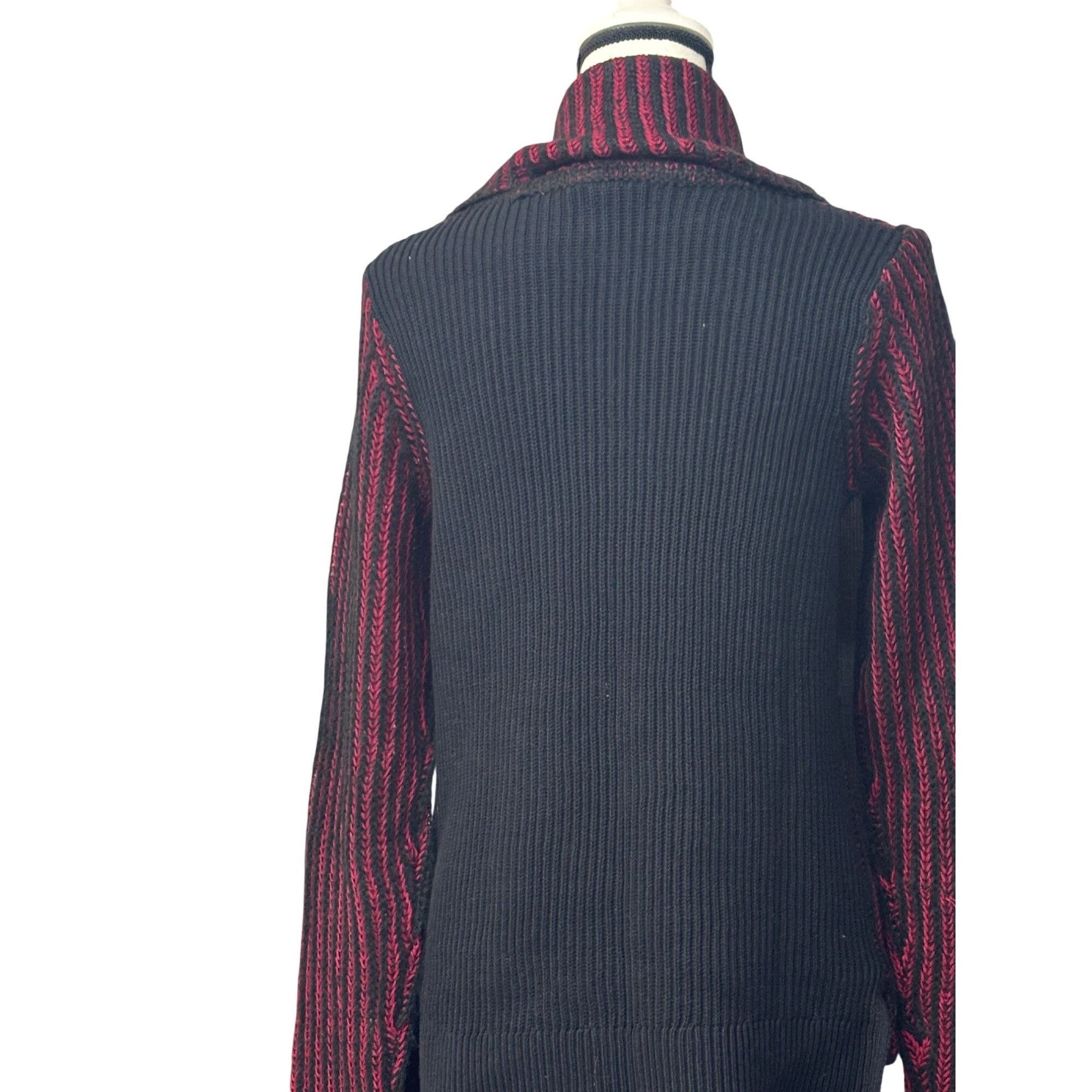 DKNY DKNY Jeans Striped Cowl-Neck Mixed Knit Tank Sweater, Syrah, Size M / US 6-8 / IT 42-44 - 4 Thumbnail
