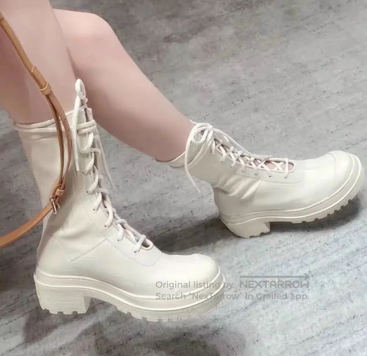 Dior Dior Beige belted boots; Martin boots| Size US 6 / IT 36 - 1 Thumbnail