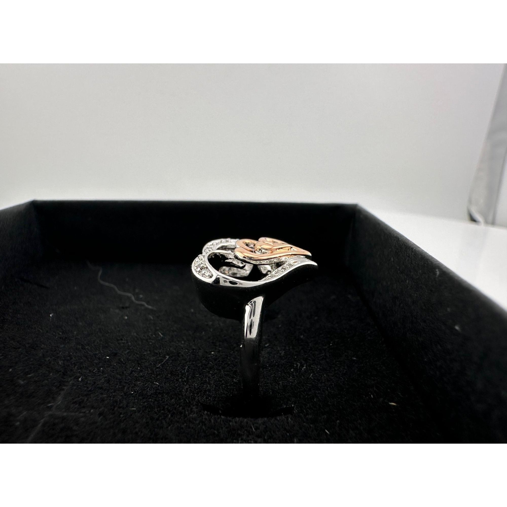 Other Natural Diamond Triple Heart Ring - Two Tone - Size 7.25 Size ONE SIZE - 14 Thumbnail
