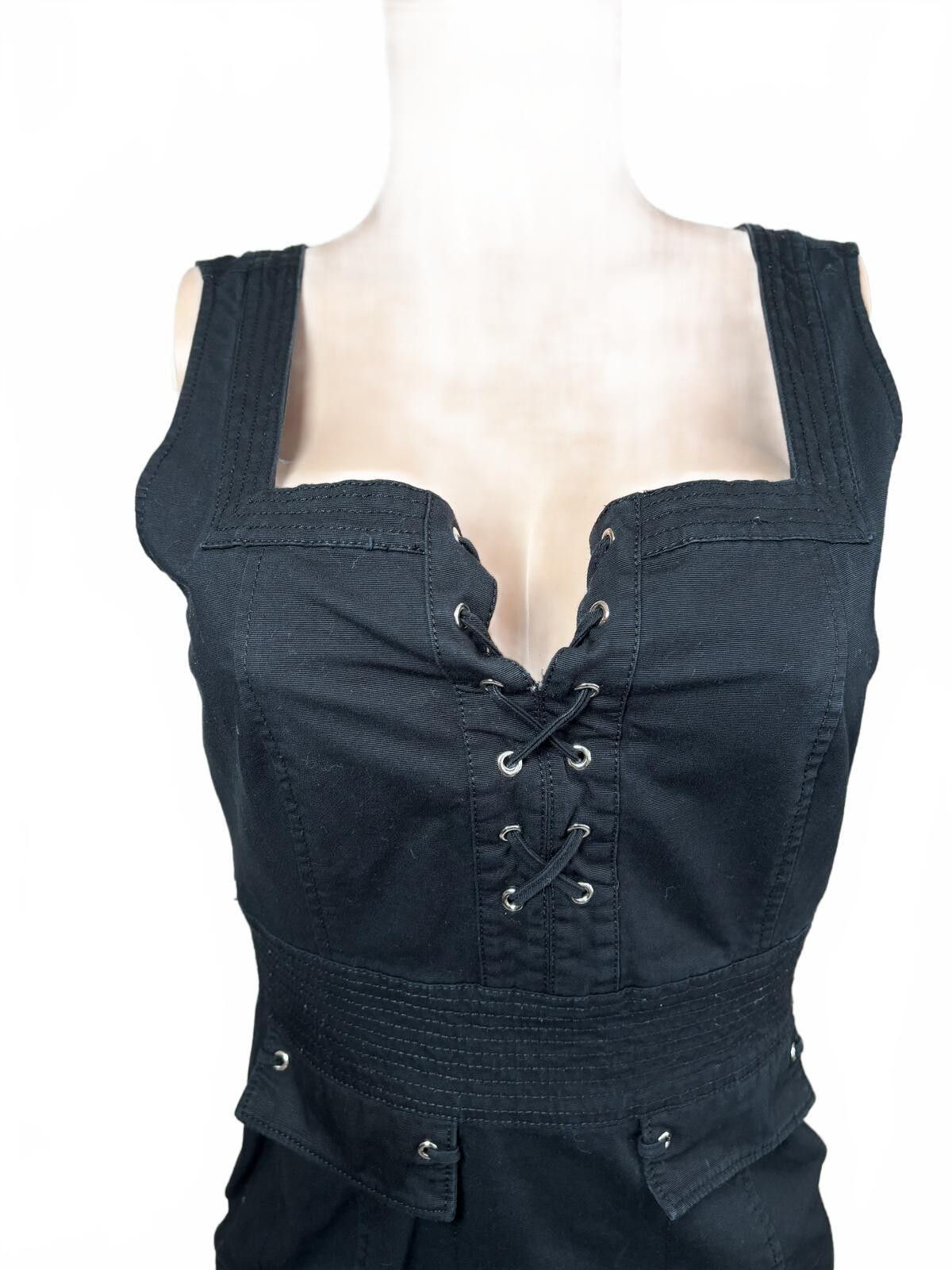 Other WHBM Y2K Lace Up Black Bodycon Dress. Office Siren. Size 6. Size M / US 6-8 / IT 42-44 - 6 Thumbnail