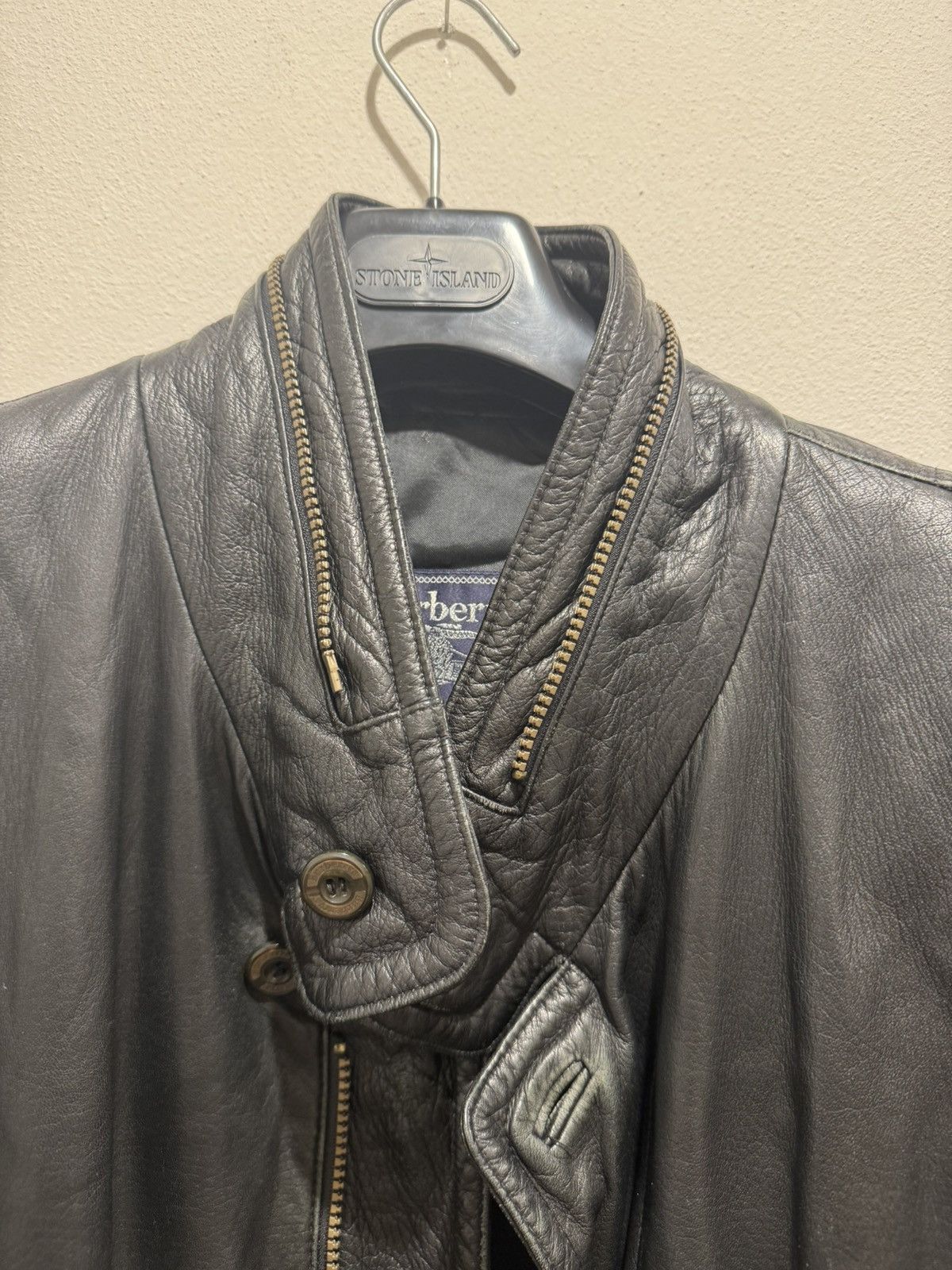 Burberry × Vintage Vintage Burberry Leather Coat 52 (L) Size US L / EU 52-54 / 3 - 14 Thumbnail