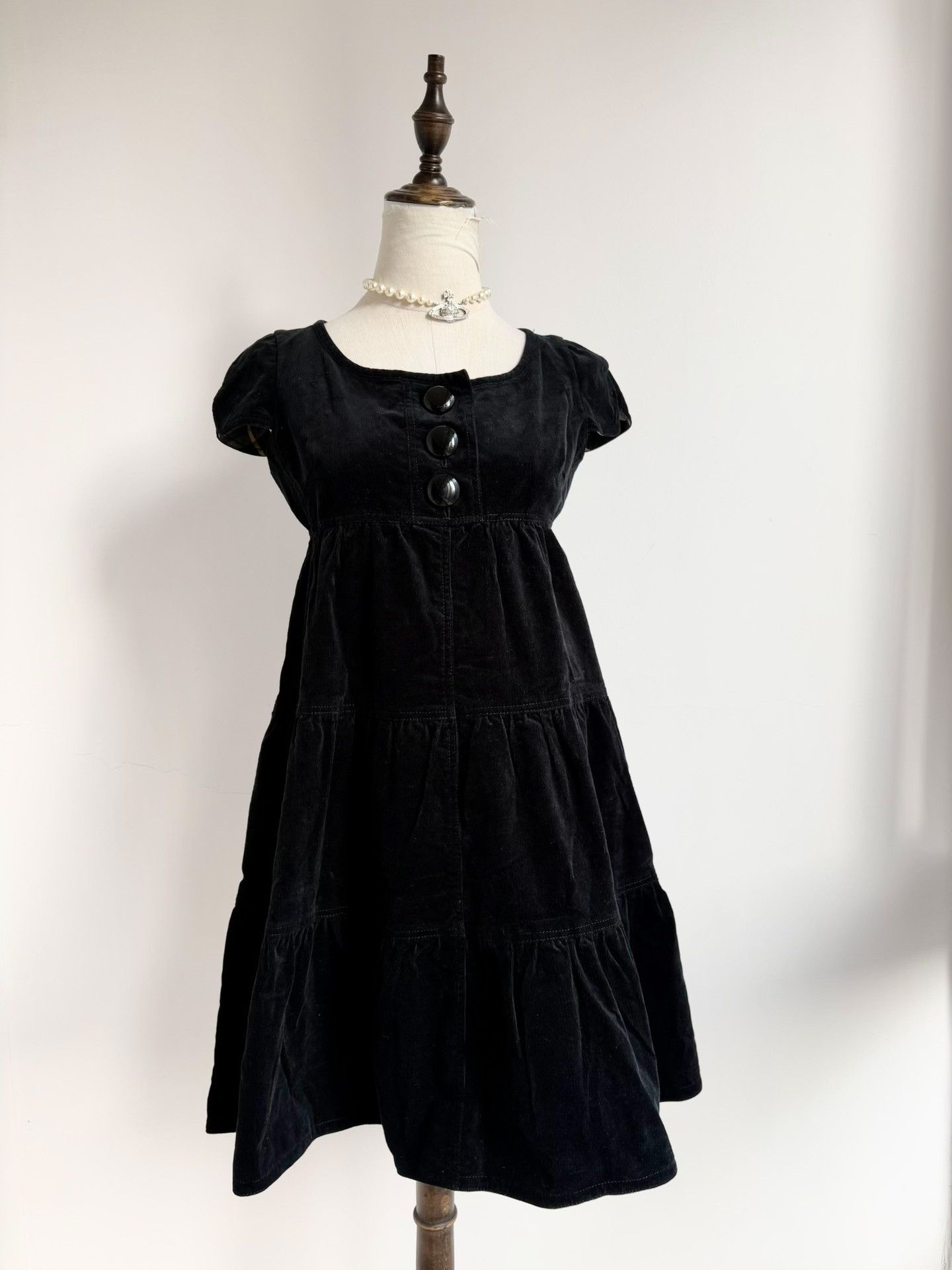 Vivienne Westwood Burberry Black Corduroy Dress Size XS / US 0-2 / IT 36-38 - 1 Thumbnail