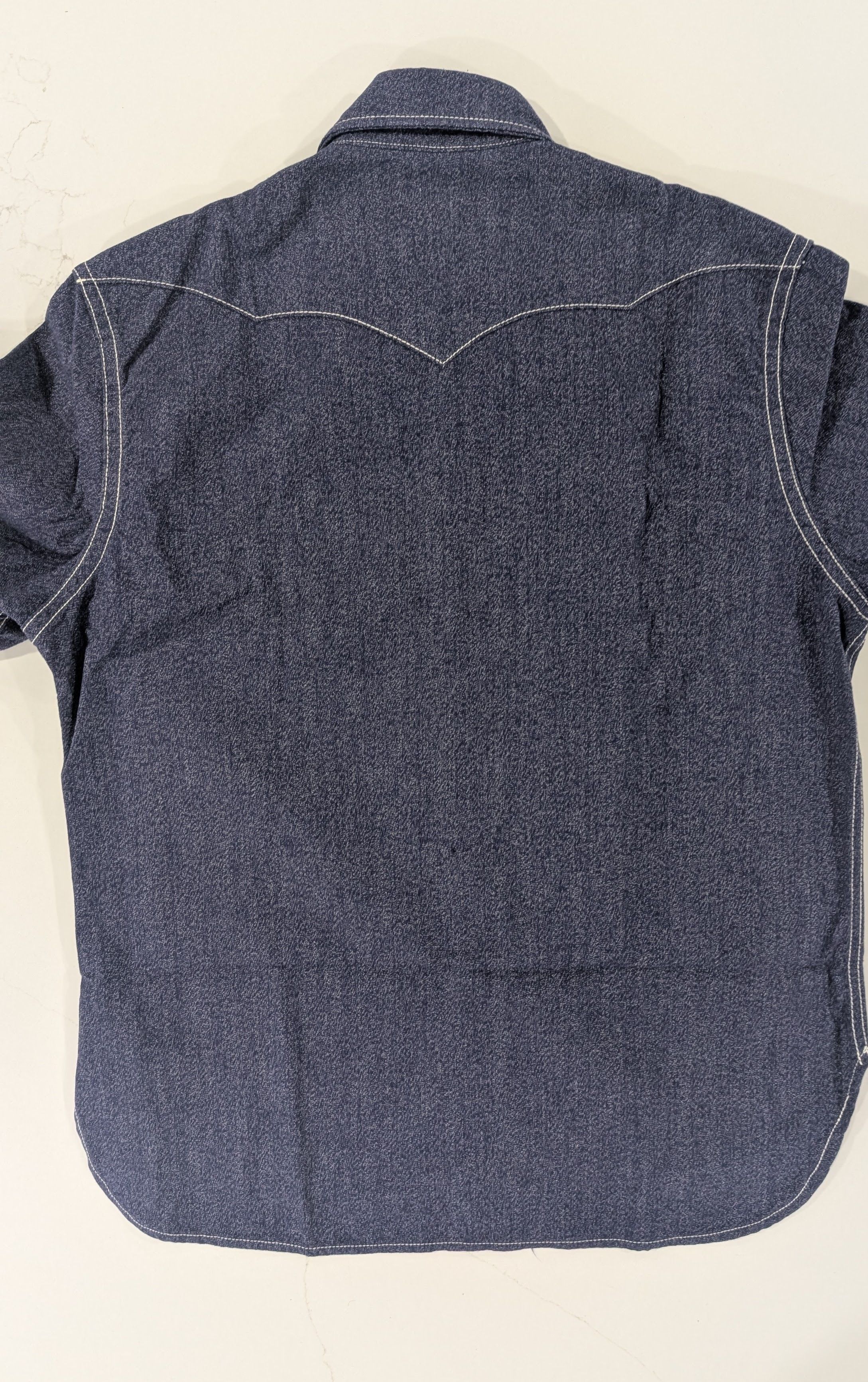 WYTHE Wythe Pearlsnap Shirt in Indigo Blue Jasp Cotton USA Made Size US M / EU 48-50 / 2 - 5 Thumbnail