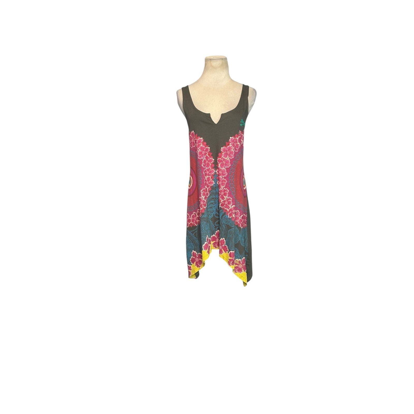 Desigual Desigual Green and Pink Asymmetrical Tunic Dress size Medium Size M / US 6-8 / IT 42-44 - 7 Thumbnail