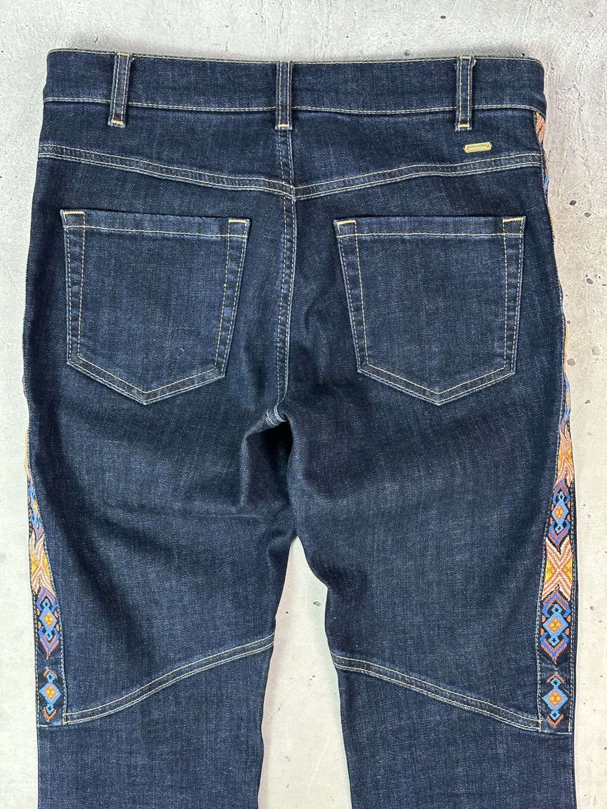 Bogner Sonia Bogner Patterned Strips Zip Pocket Blue Cotton Jeans Size 32" / US 10 / IT 46 - 12 Thumbnail
