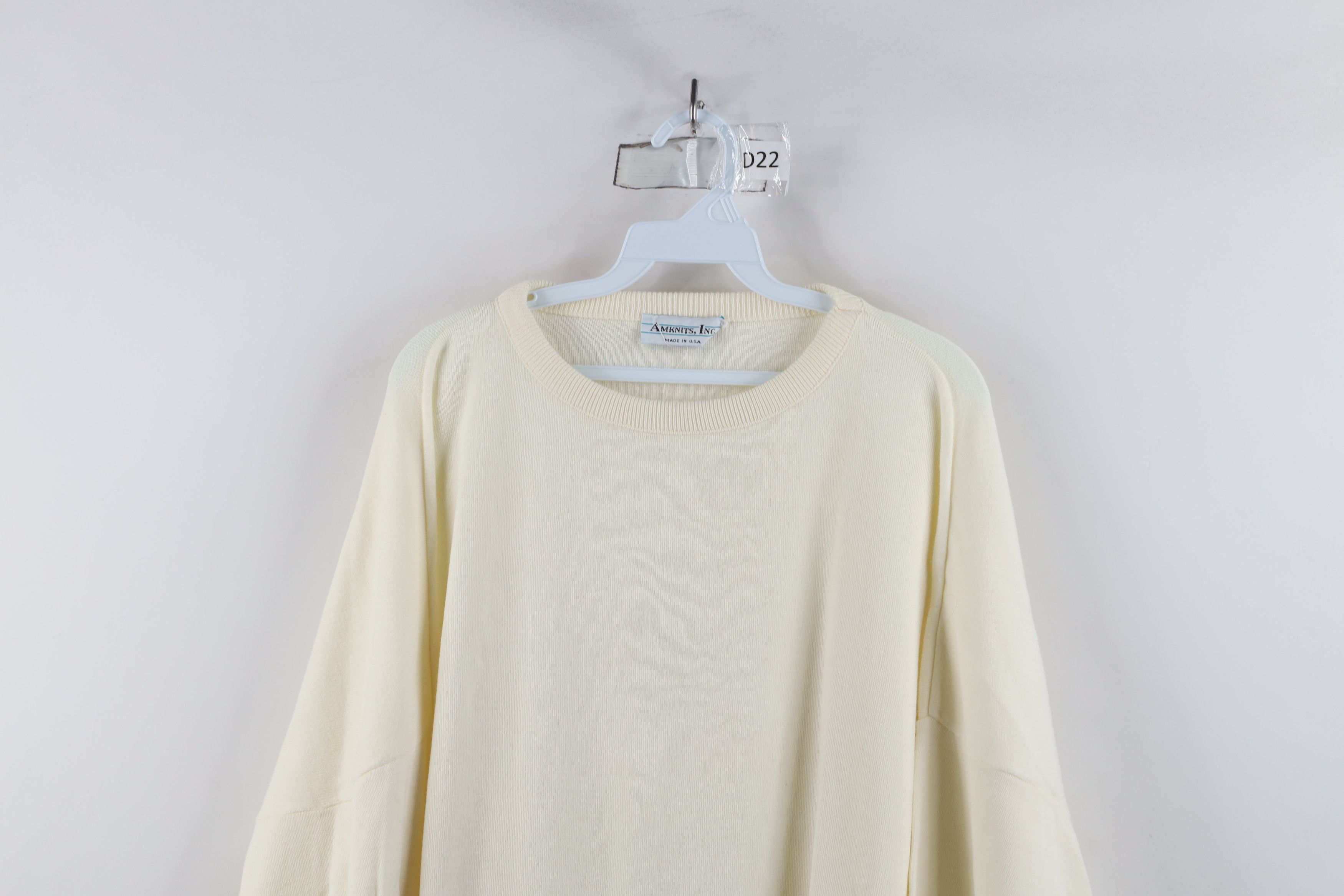 Vintage Vintage 90s Streetwear Lightweight Knit Sweater Cream USA Size XXL / US 16-18 / IT 52-54 - 2 Thumbnail