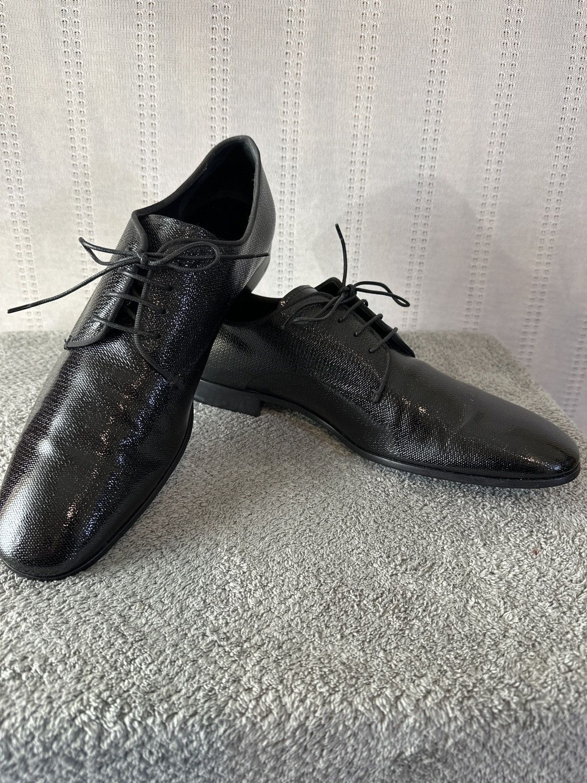 Giorgio Armani GIORGIO ARMANI Size 8 Black Solid Leather Lace Up Shoes Size US 8 / EU 41 - 4 Thumbnail