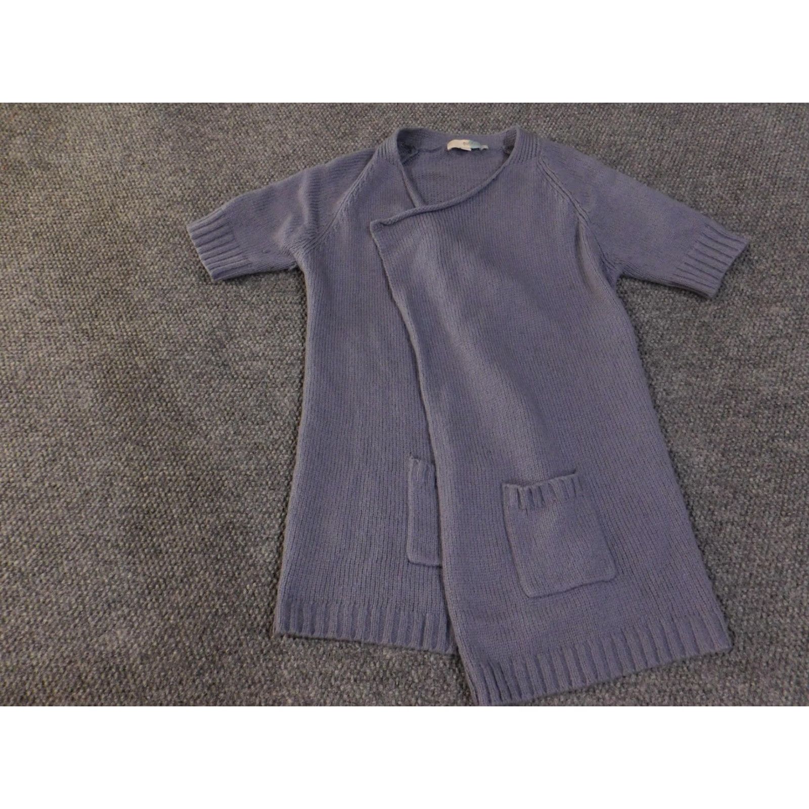 Boden Boden Cardigan Womens US 8 Purple Short Sleeve Open Front Wool Alpaca Knit Sweater Size M / US 6-8 / IT 42-44 - 3 Thumbnail