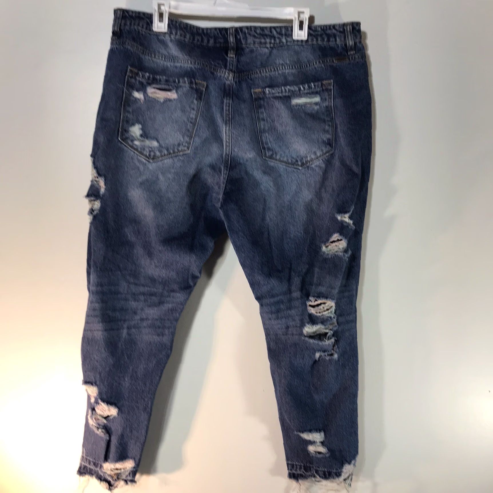 Vintage KAN CAN Distressed Crop Jeans Ankle Women Plus Size 16W Blue Denim Size 38" / US 16 / IT 52 - 3 Thumbnail
