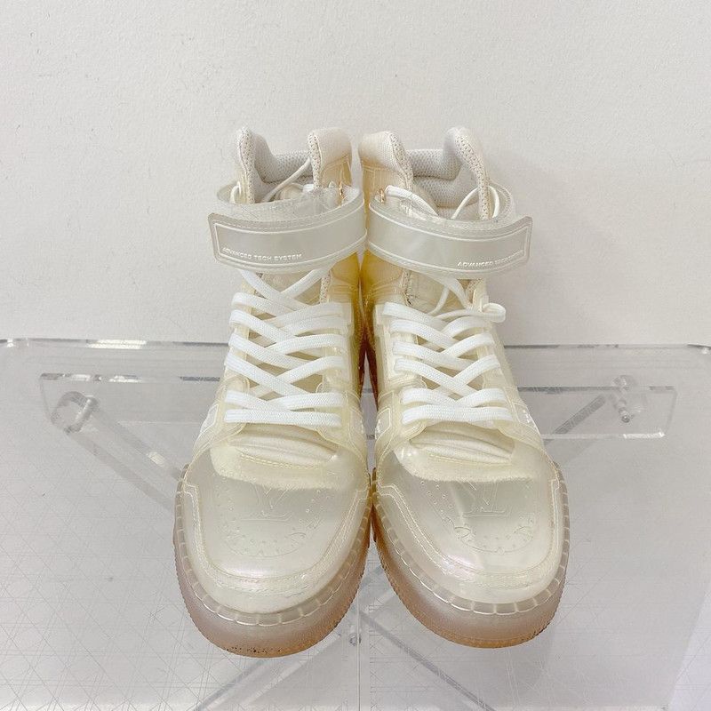 Louis Vuitton Louis Vuitton White High-Top Transparent Sneakers 0089 Size US 8 / EU 41 - 1 Thumbnail