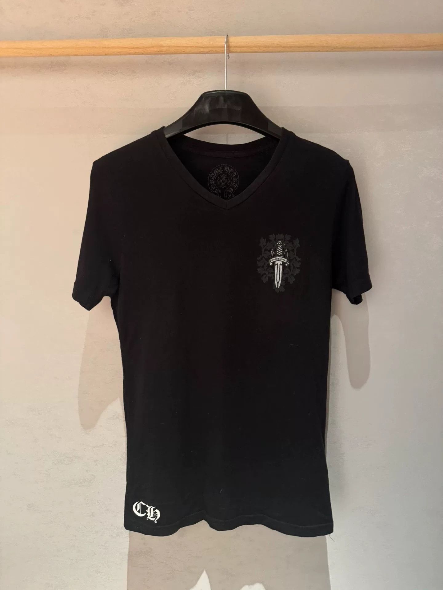 Chrome Hearts Chrome Hearts Gray V-Neck Short Sleeve T-Shirt | Grailed