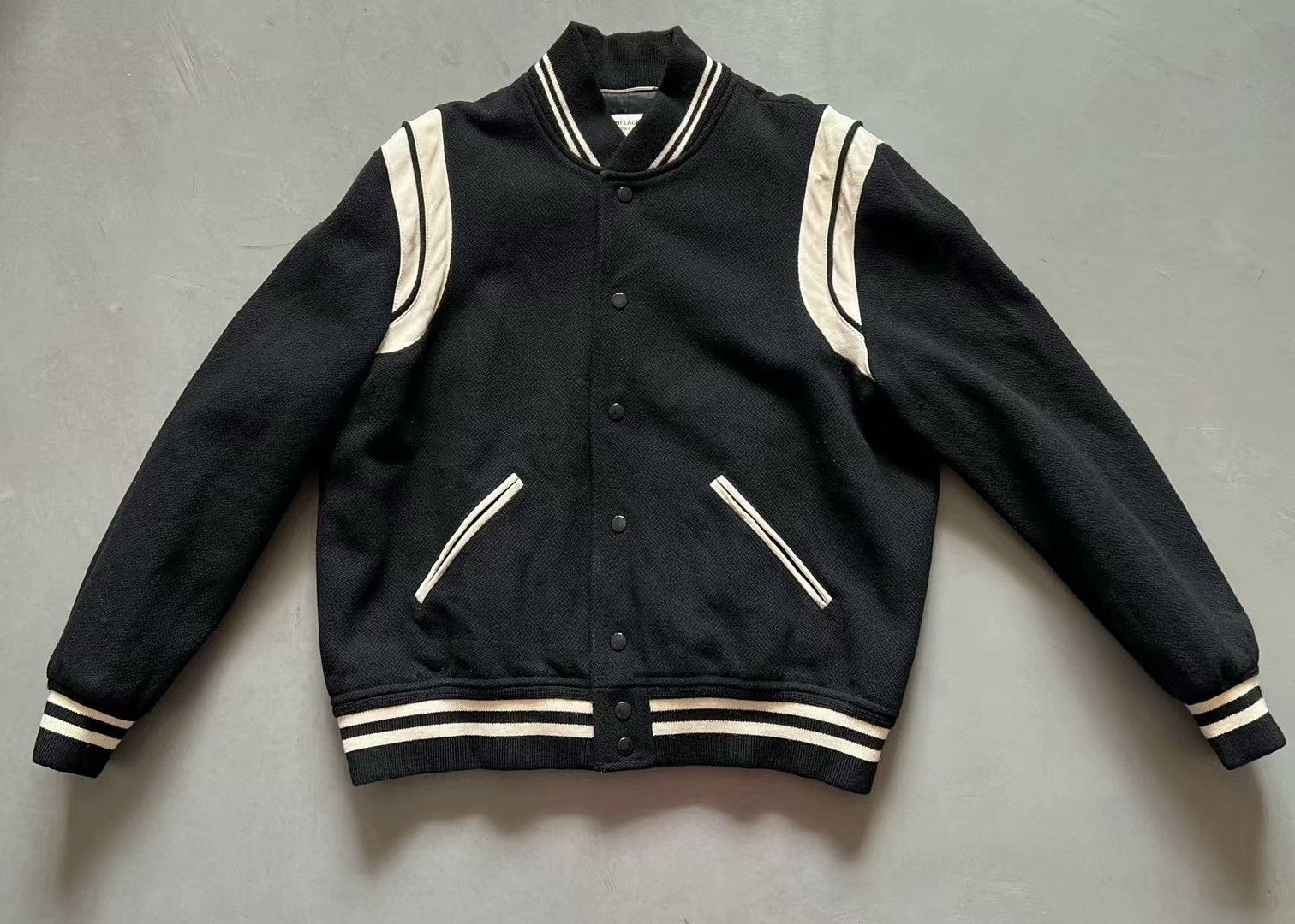 Yves Saint Laurent ysl black and white varsity jacket 2022 Size US L / EU 52-54 / 3 - 1 Thumbnail