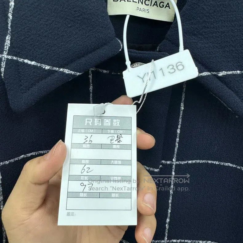 Balenciaga Balenciaga Navy blue checkered cloak coat Size XS / US 0-2 / IT 36-38 - 8 Thumbnail