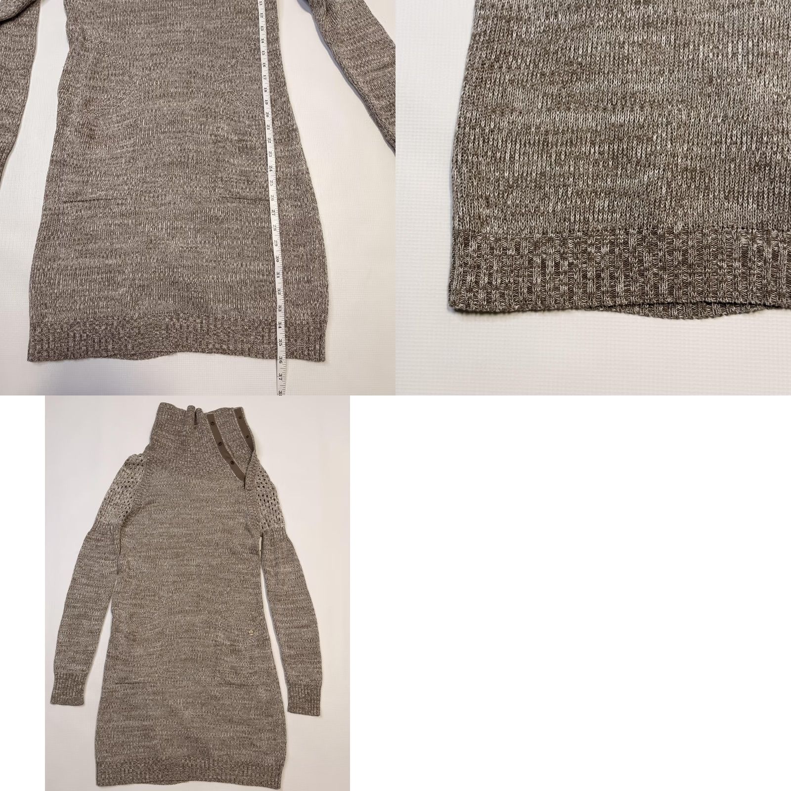 Prana prAna Sweater Dress Womens M Beige Marled Cowl Neck Long Sleeve Pockets Knit Size M / US 6-8 / IT 42-44 - 9 Thumbnail
