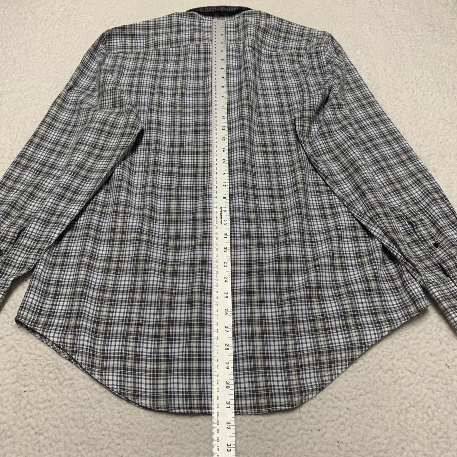 Other Maker Company Mens Large Black Gray Classic Plaid Shirt Size 42R - 5 Thumbnail