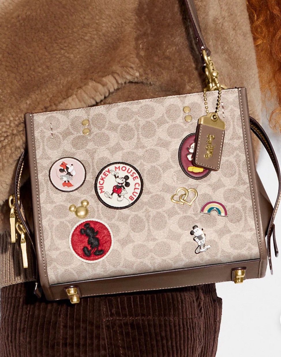 Coach × Disney NWT Disney X Coach Rogue 25 In Signature Canvas With Patches Size ONE SIZE - 9 Thumbnail